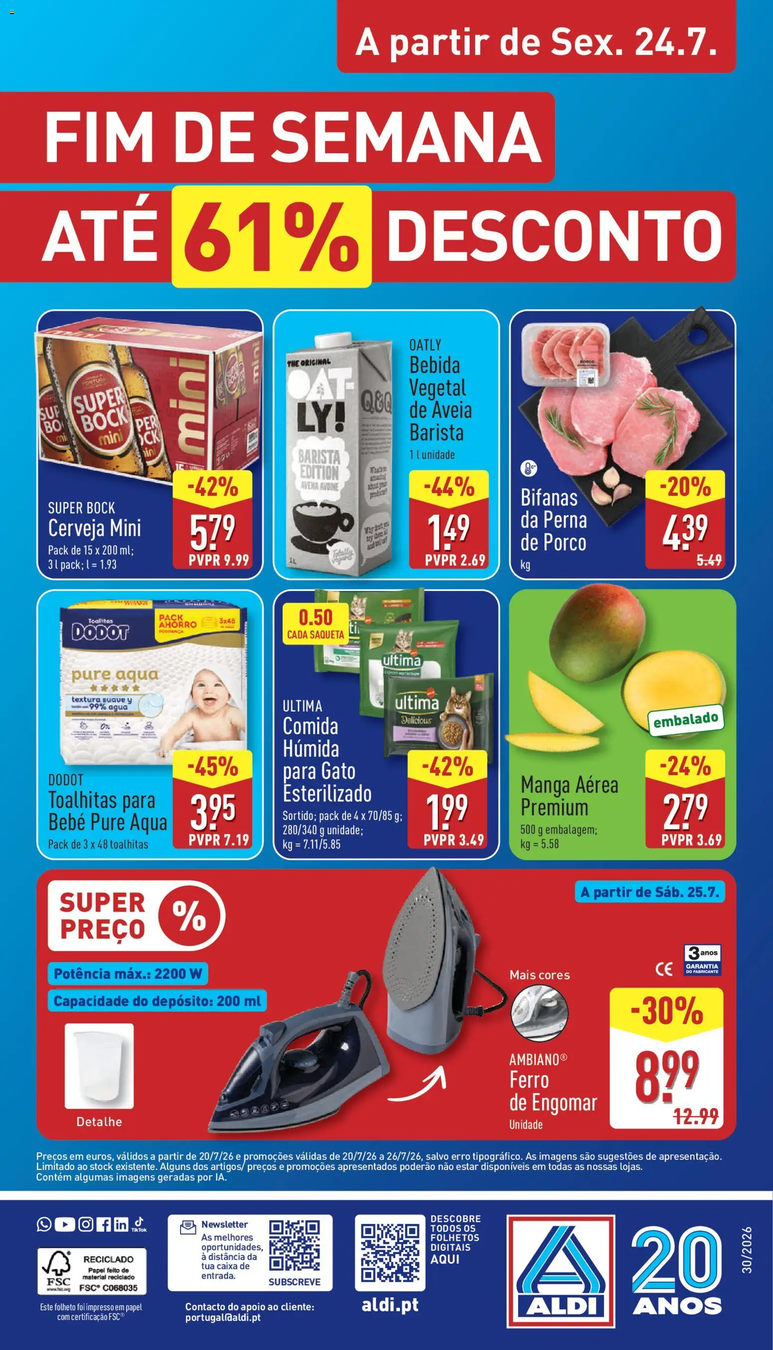 Aldi folheto │ válido de 20/07/2026 | Página: 32 | Produtos: Agua, Manga, Cerveja, Bebida