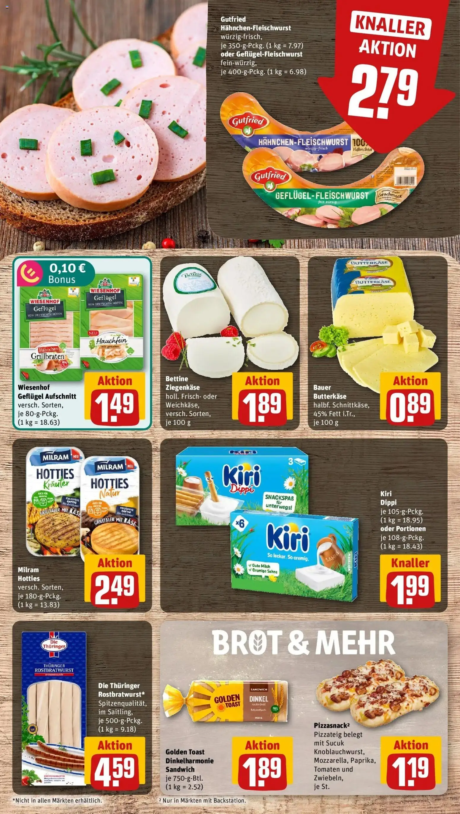 REWE Prospekt ab 03.08.2026 zum Blättern » Angebote | Seite: 11 | Produkte: Hahnchen, Milch, Käse, Toast