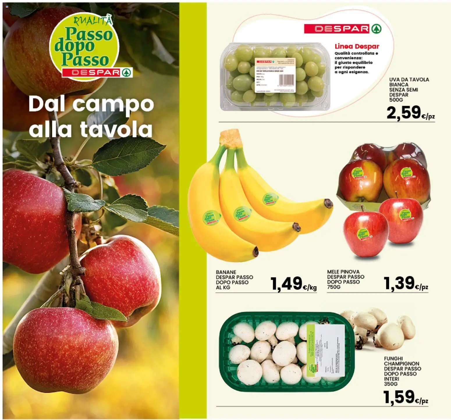 Volantino Interspar del 18.05.2026 | Pagina: 12 | Prodotti: Mele, Banane, Funghi, Uva