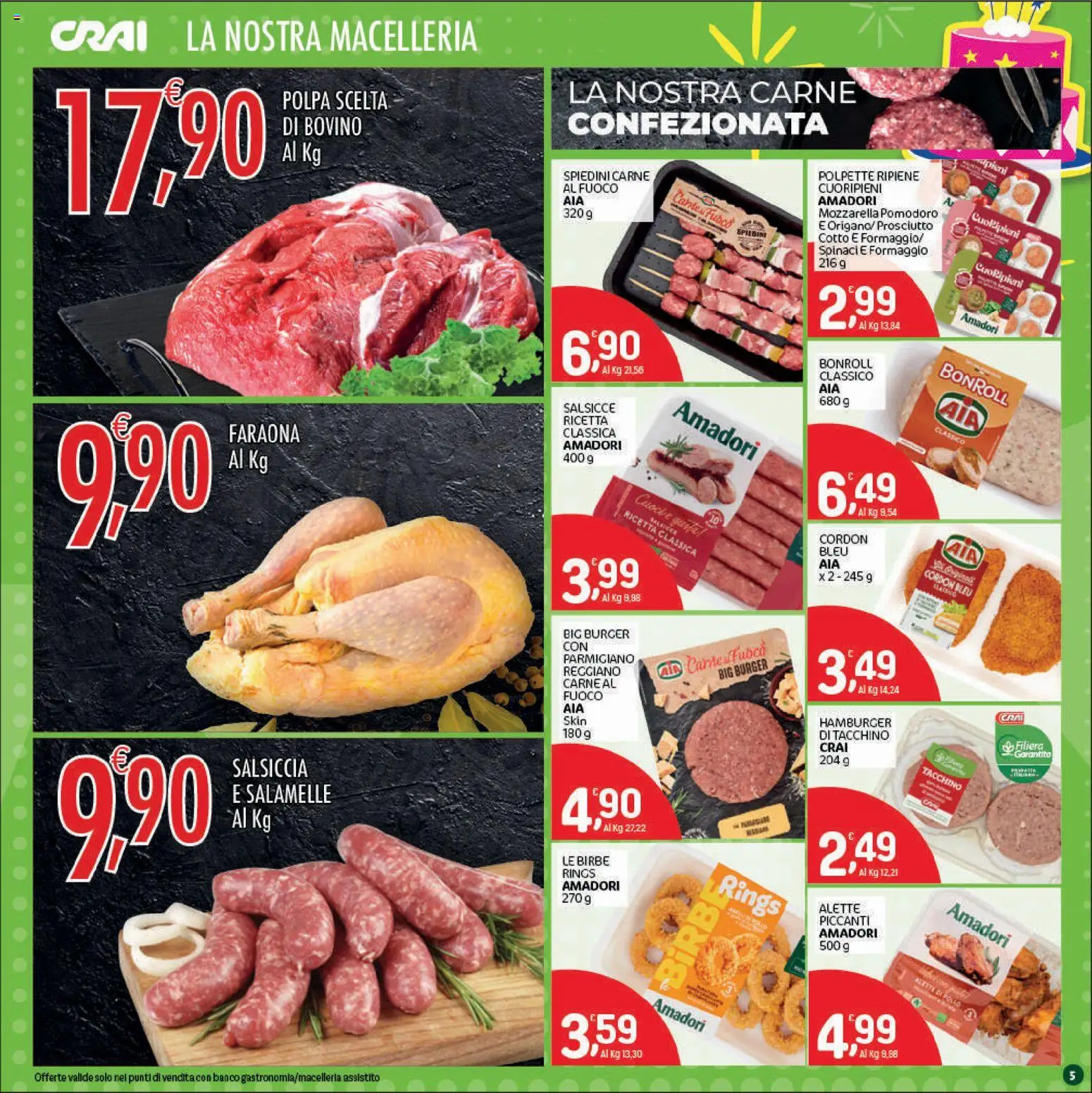 Volantino CRAI del 15/10/2026 | Pagina: 5 | Prodotti: Bovino, Formaggio, Prosciutto, Salsiccia