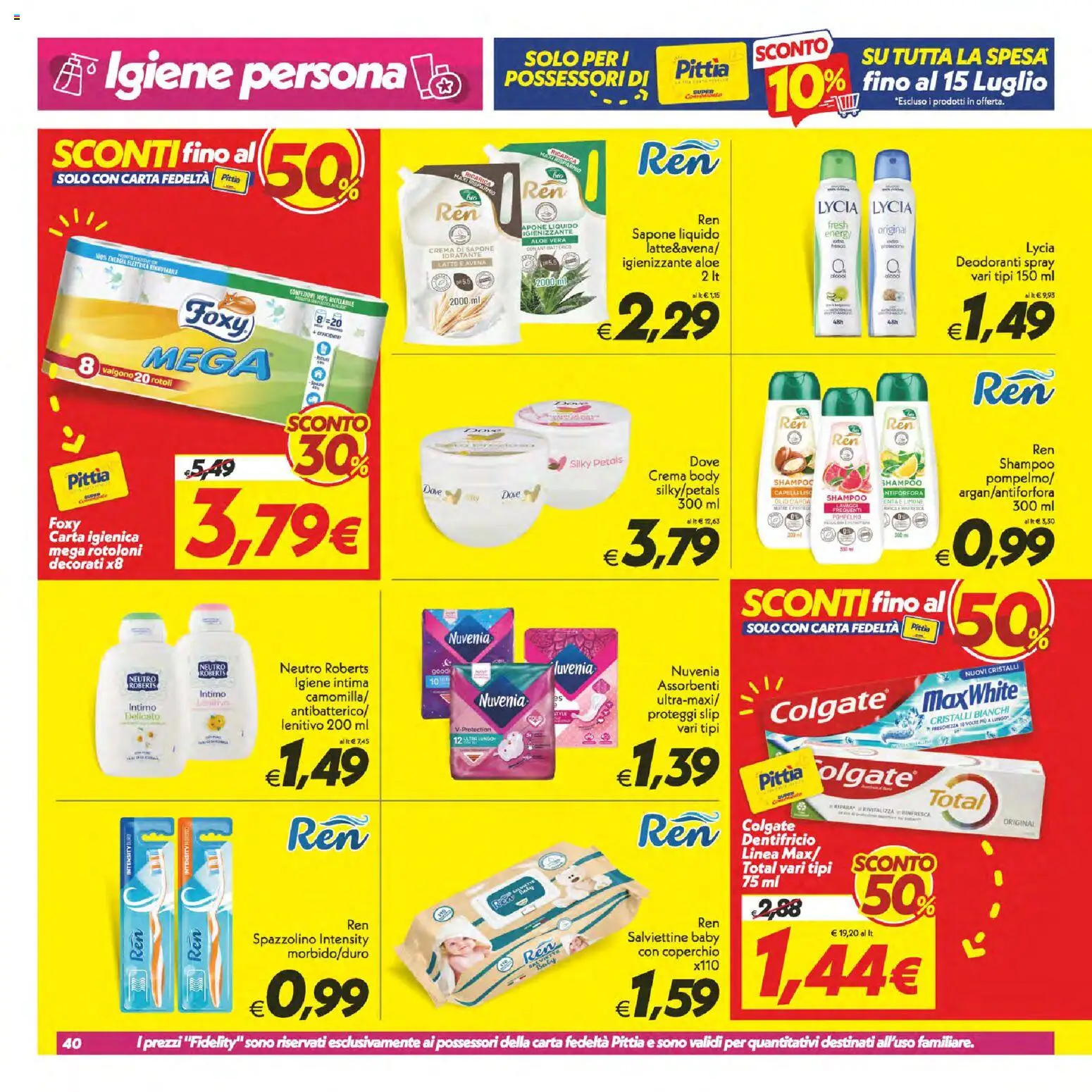 Volantino SuperConveniente del 02/07/2026 | Pagina: 40 | Prodotti: Shampoo, Crema, Carta igienica, Aloe vera