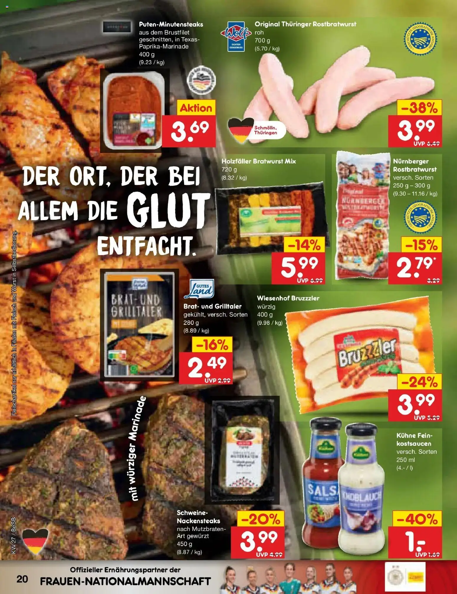 Netto Marken-Discount Prospekt Kremmen – gültig ab 29.06.2026 | Seite: 30 | Produkte: Nackensteaks, Bratwurst, Wurst, Fleisch