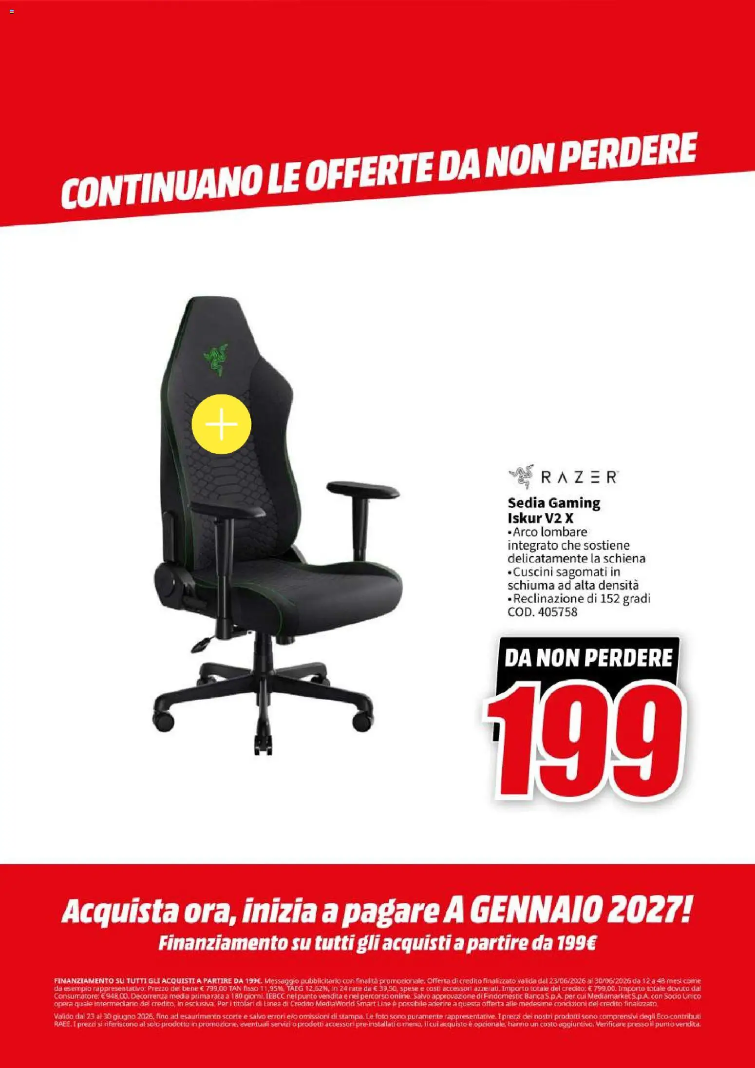 Volantino Media World del 23/06/2026 | Pagina: 32 | Prodotti: Sedia