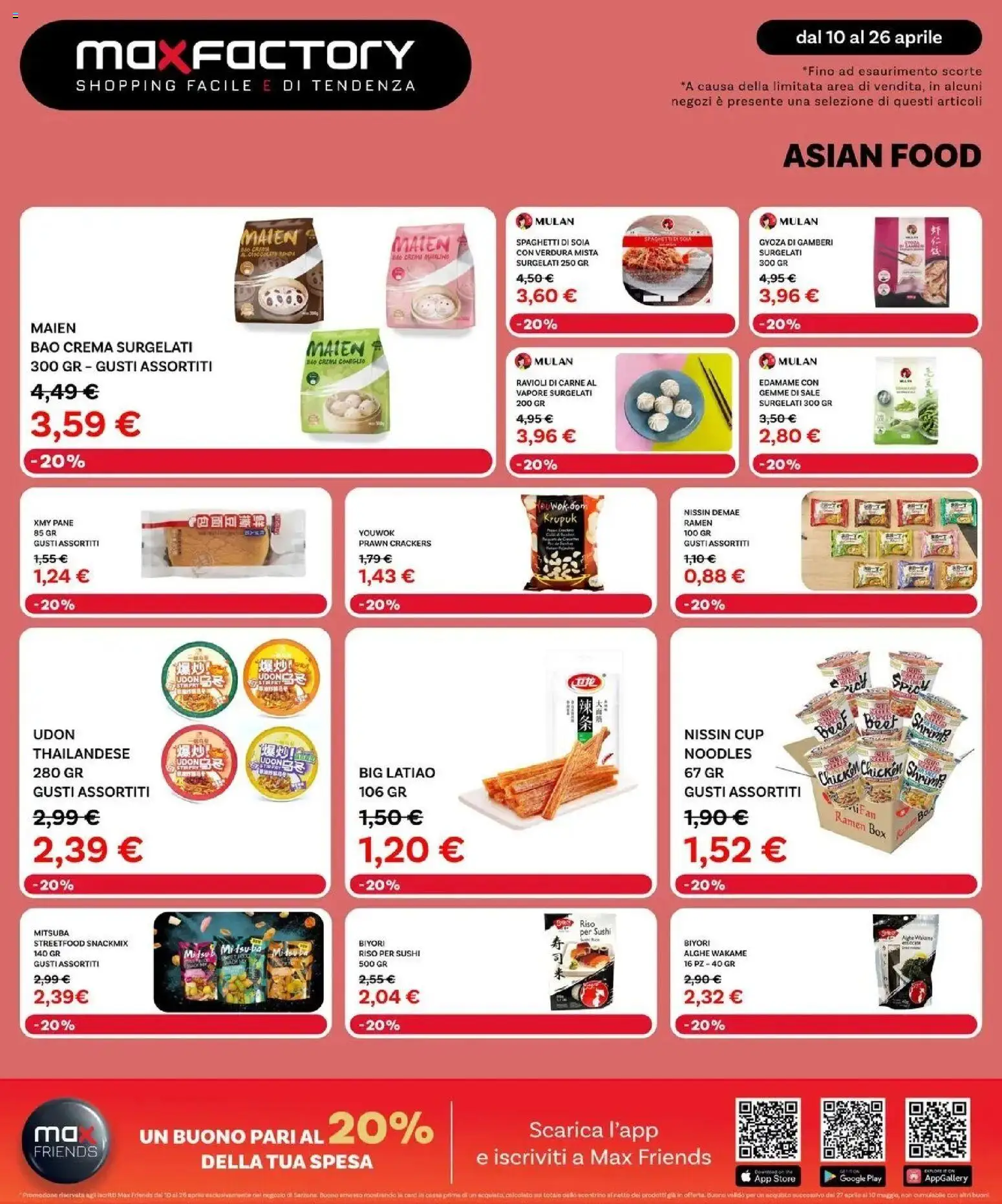 Volantino Max Factory del 10.04.2026 | Pagina: 20 | Prodotti: Crema, Pane, Ravioli, Sushi