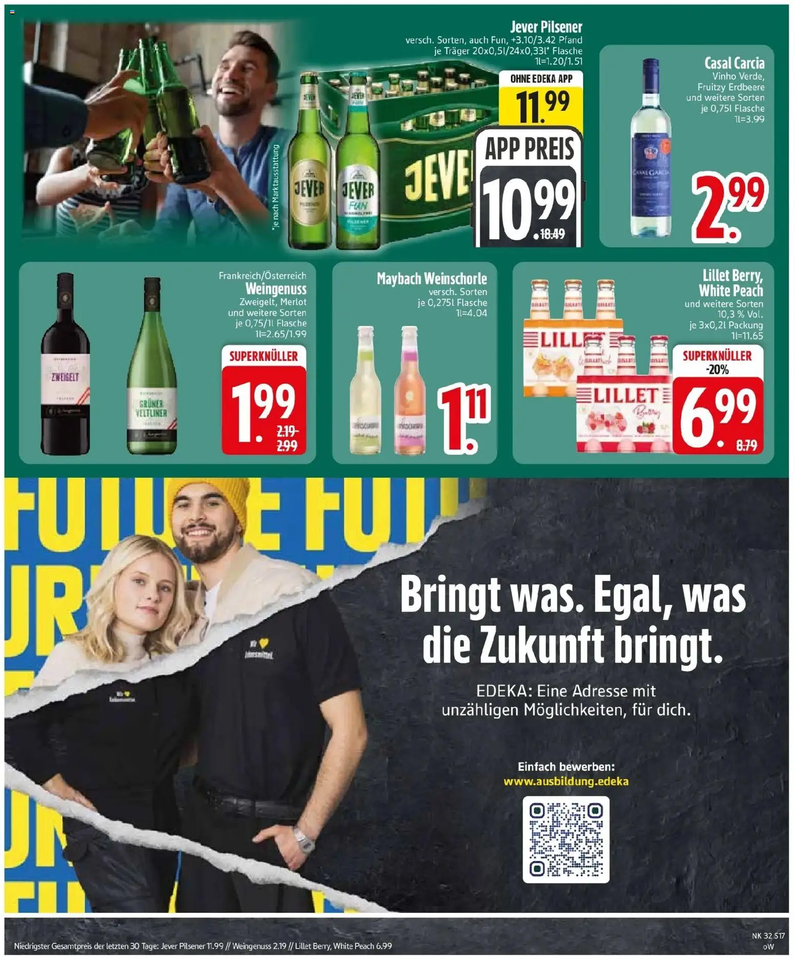 Edeka Prospekt Straßkirchen (ab 03.08.2026) » Angebote Online | Seite: 19 | Produkte: Merlot, Lillet, Weinschorle, Jever