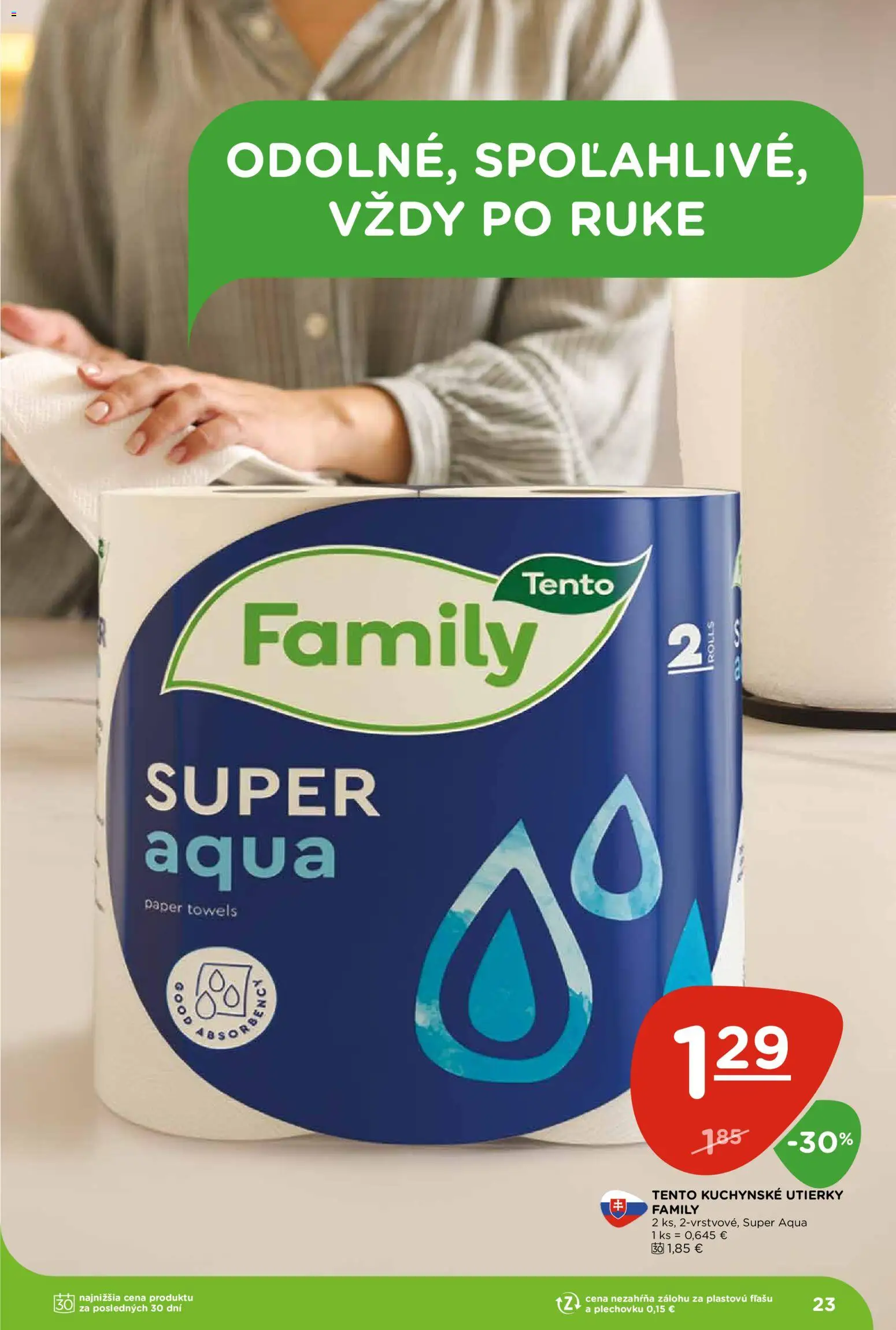 Nové Terno akcie – leták je platný od 03.09.2026 | Strana: 23 | Produkty: Kuchynské utierky, Utierky