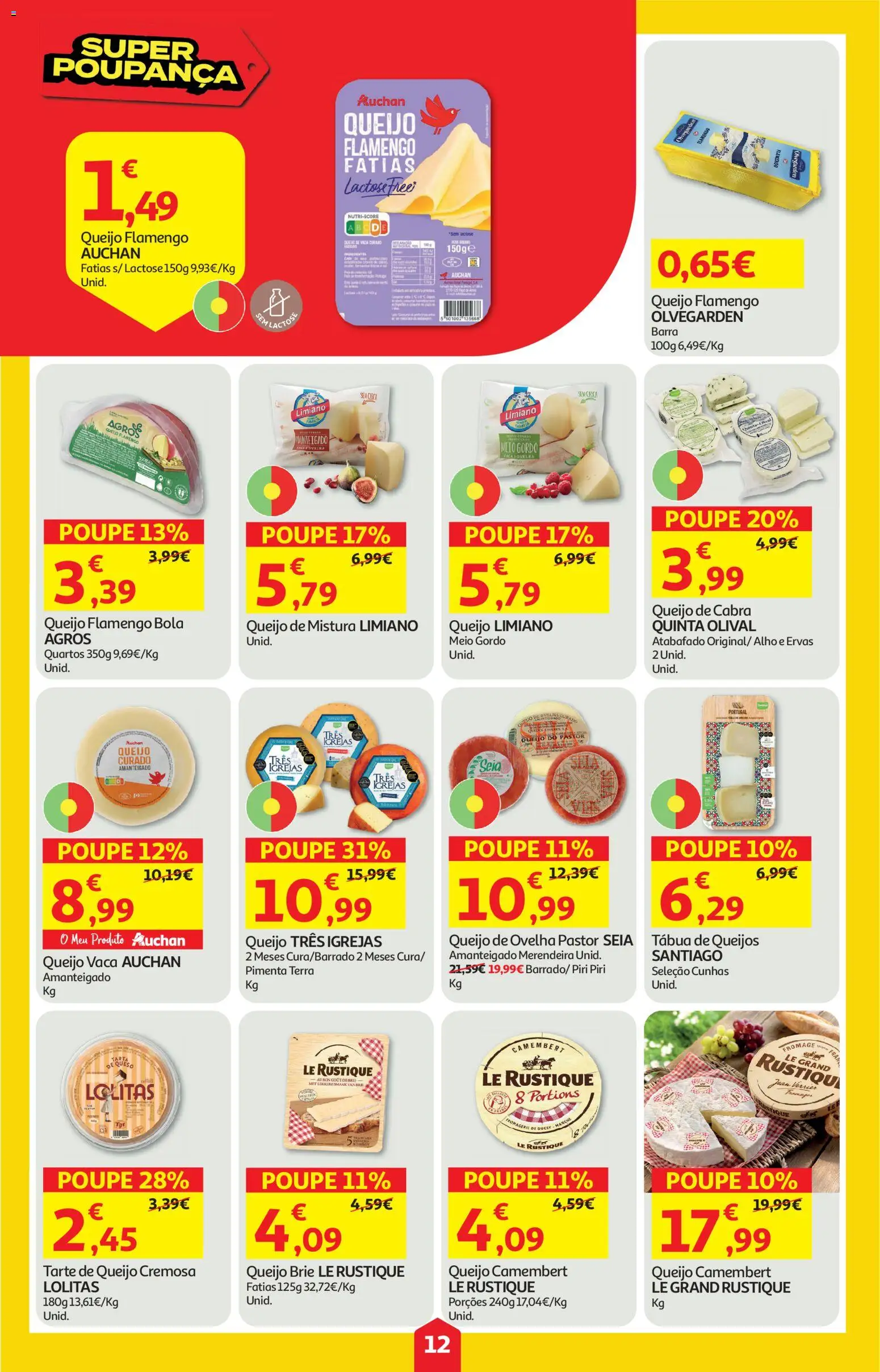Auchan folheto │ válido de 04.06.2026 | Página: 12 | Produtos: Tábua, Pimenta, Queijo, Tarte