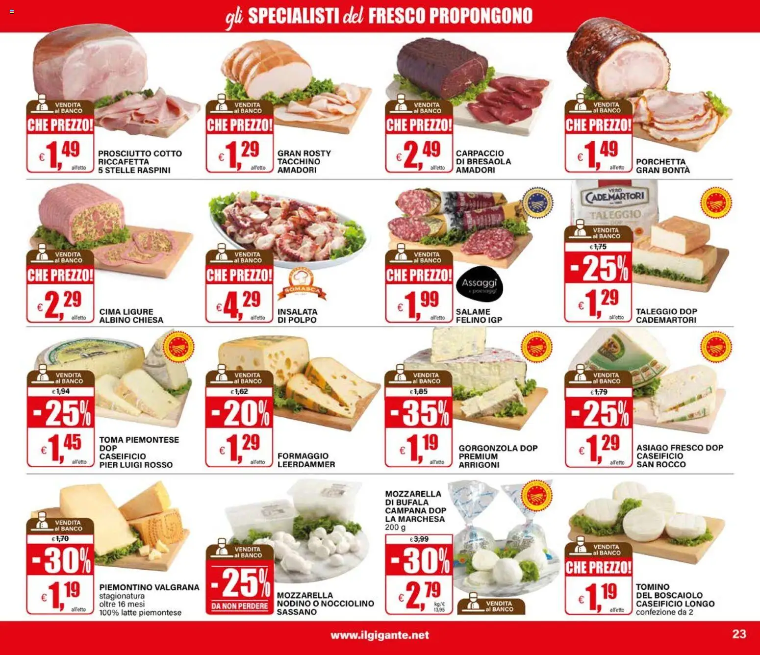Volantino Il Gigante del 04.06.2026 | Pagina: 23 | Prodotti: Porchetta, Prosciutto Cotto, Latte, Formaggio