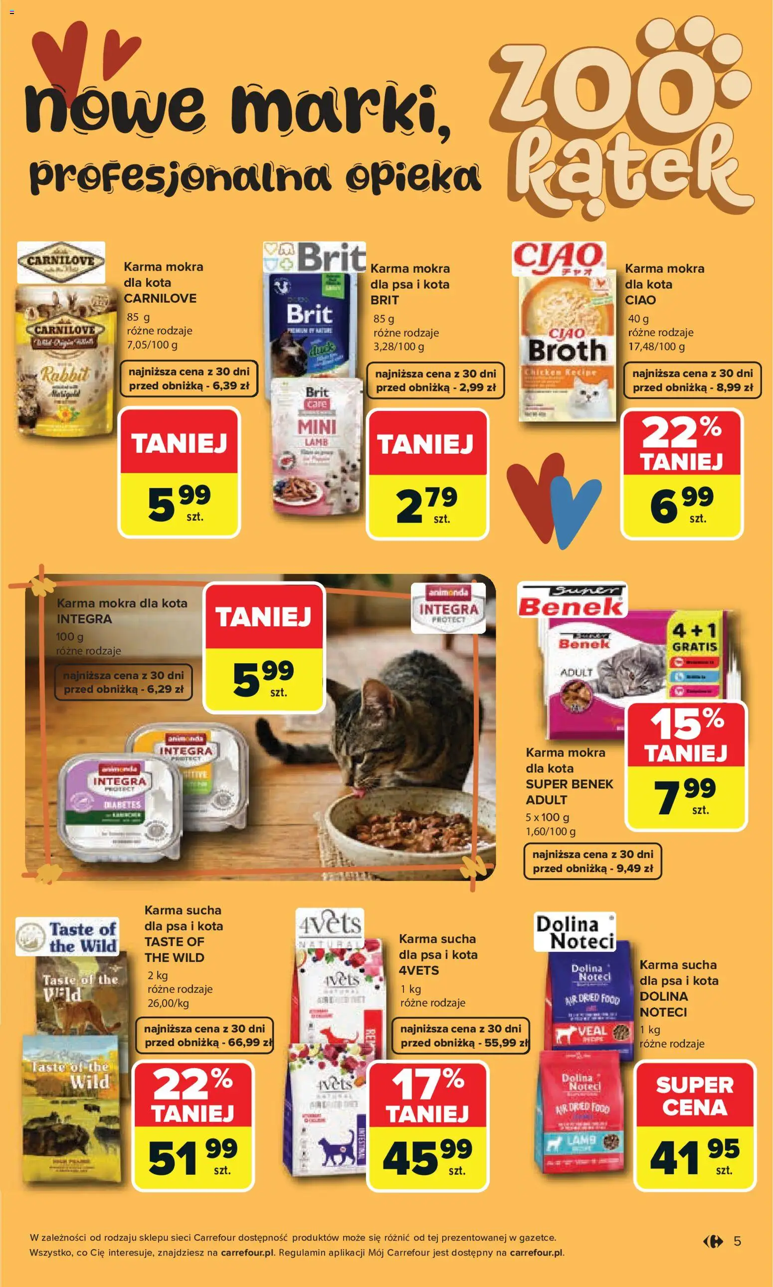 Carrefour gazetka - Zookątek od 04.05.2026 | Strona: 5 | Produkty: Karma mokra dla kota