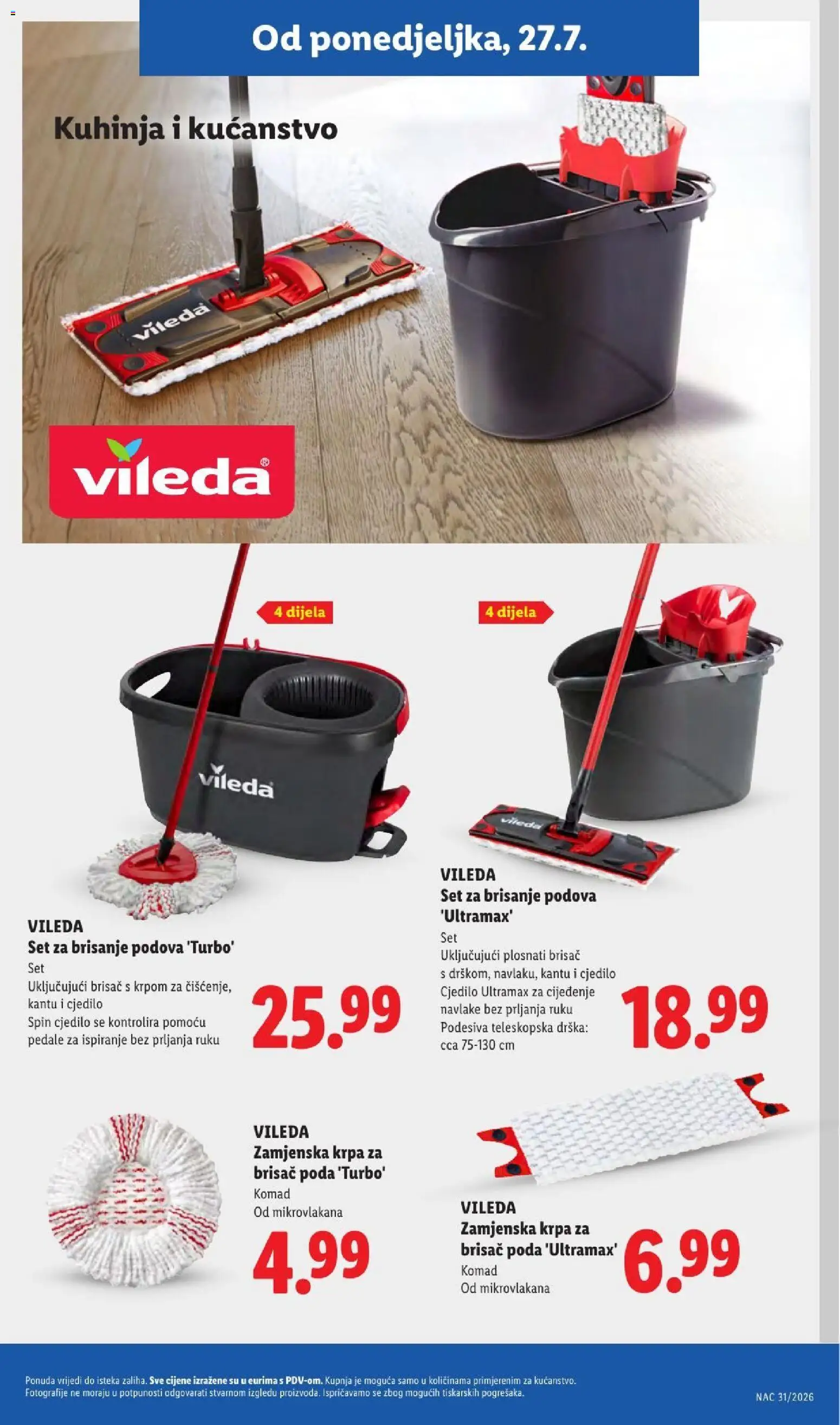 Lidl katalog | vrijedi od 23.07.2026 | Stranica: 31 | Proizvodi: Mop, Kuhinja, Cjedilo, Vileda
