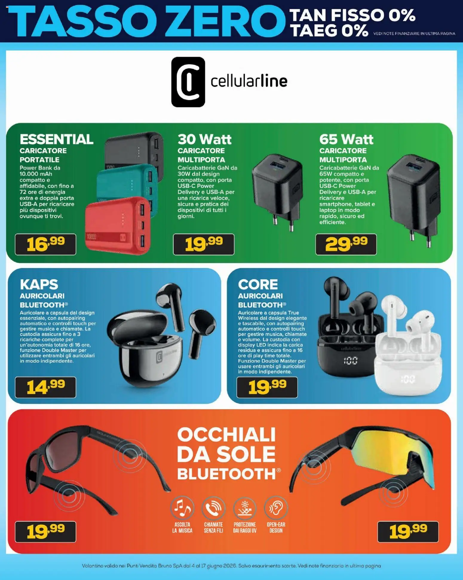 Volantino BRUNO del 04.06.2026 | Pagina: 15 | Prodotti: Auricolari, Power bank, Laptop, Caricabatterie