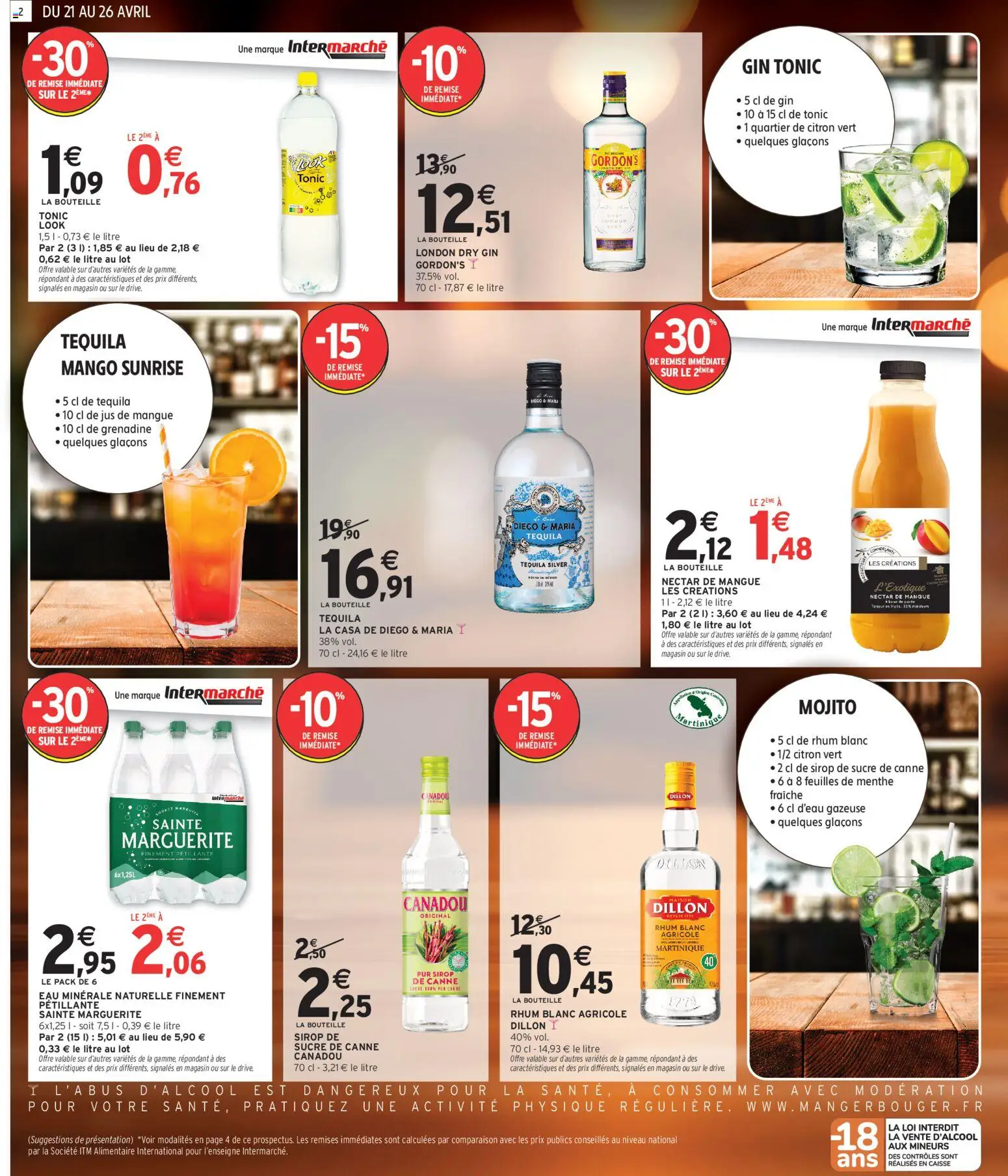 {H1} | Page: 2 | Produits: Eau minérale, Citron vert, Menthe, Jus