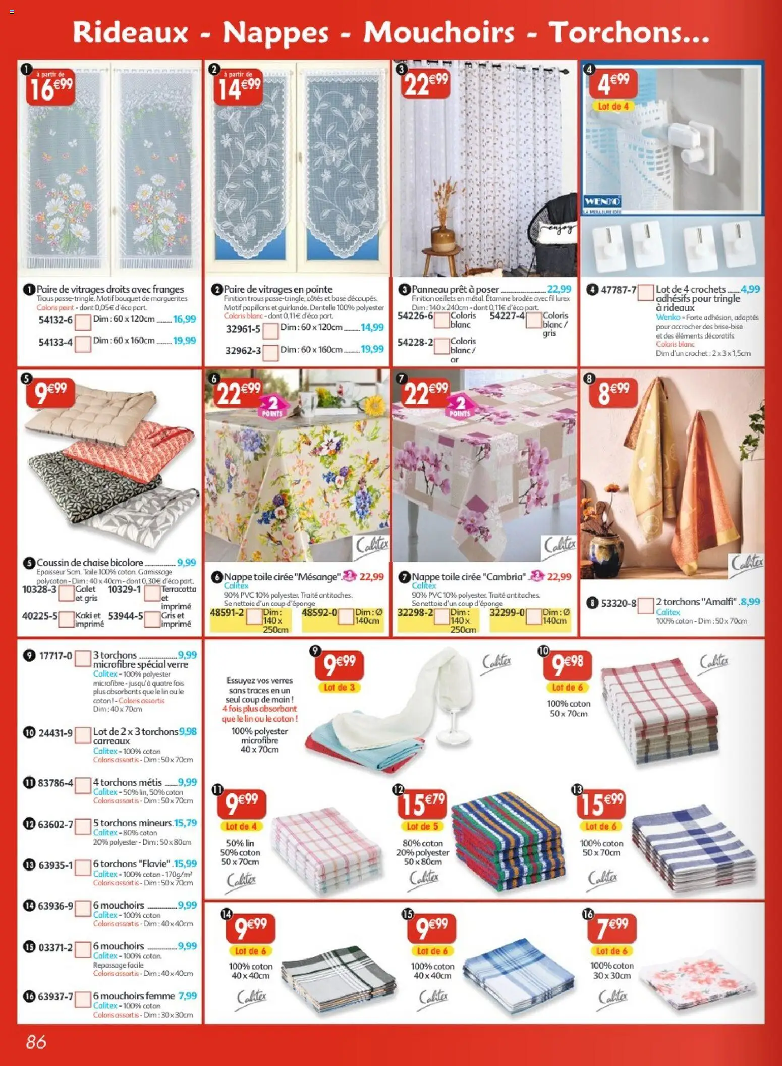 {H1} | Page: 86 | Produits: Base, Coton, Chaise, Nappe