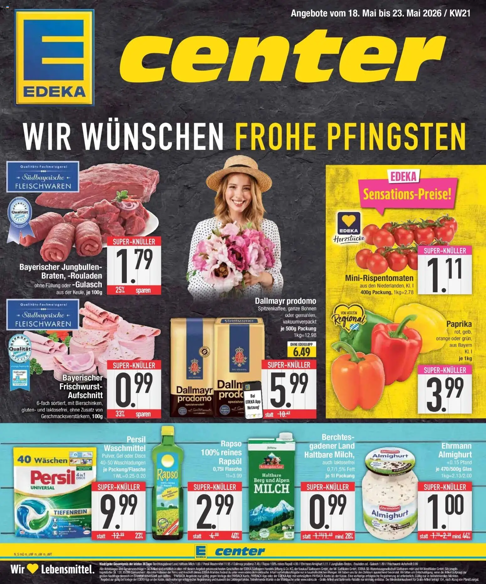 E center Prospekt Neuburg An Der Donau – gültig ab 17.05.2026 | Seite: 1 | Produkte: Haltbare milch, Dallmayr, Paprika, Persil