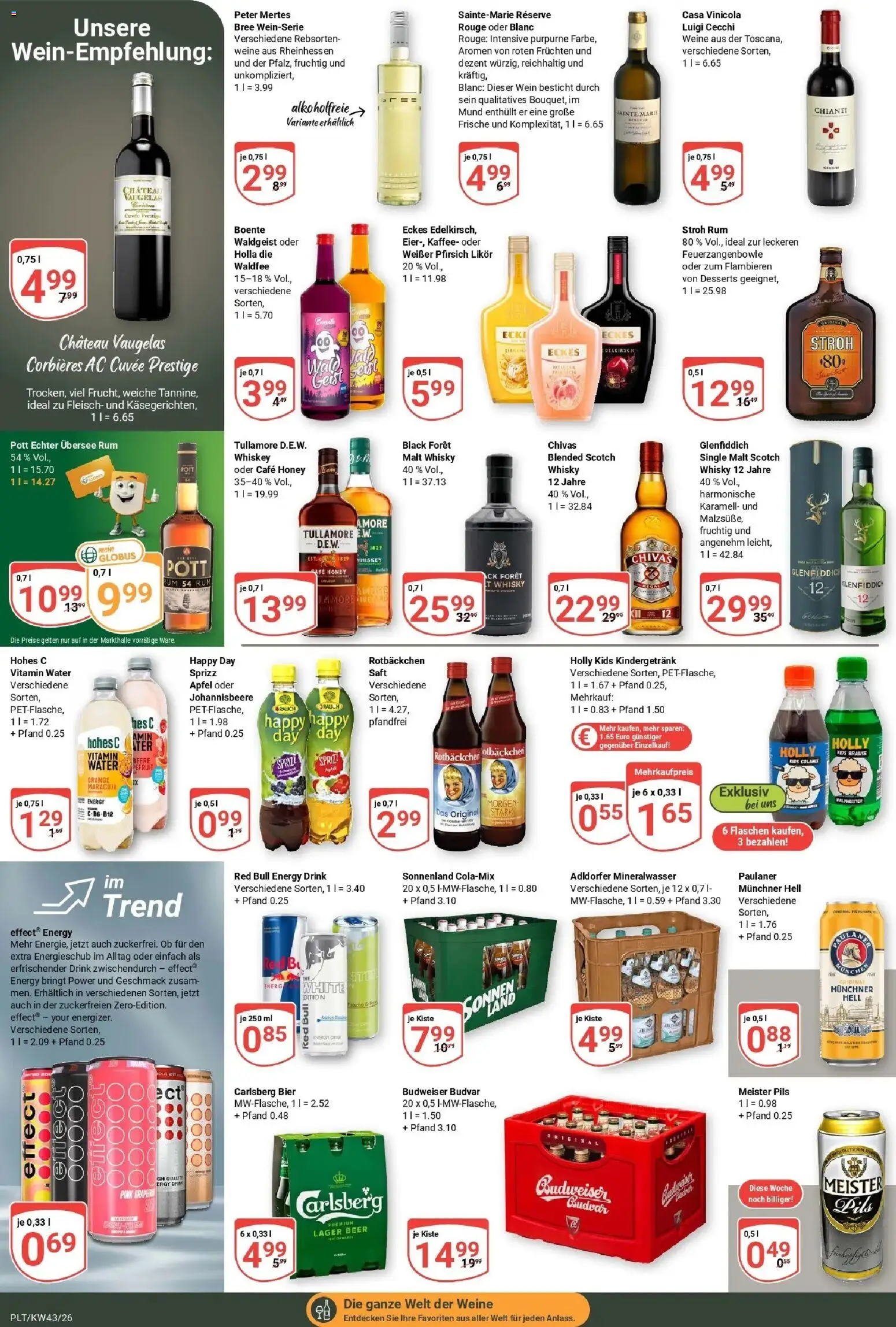 Globus Prospekt Plattling (ab 19.10.2026) » Angebote online | Seite: 14 | Produkte: Pils, Rouge, Pfirsich, Saft