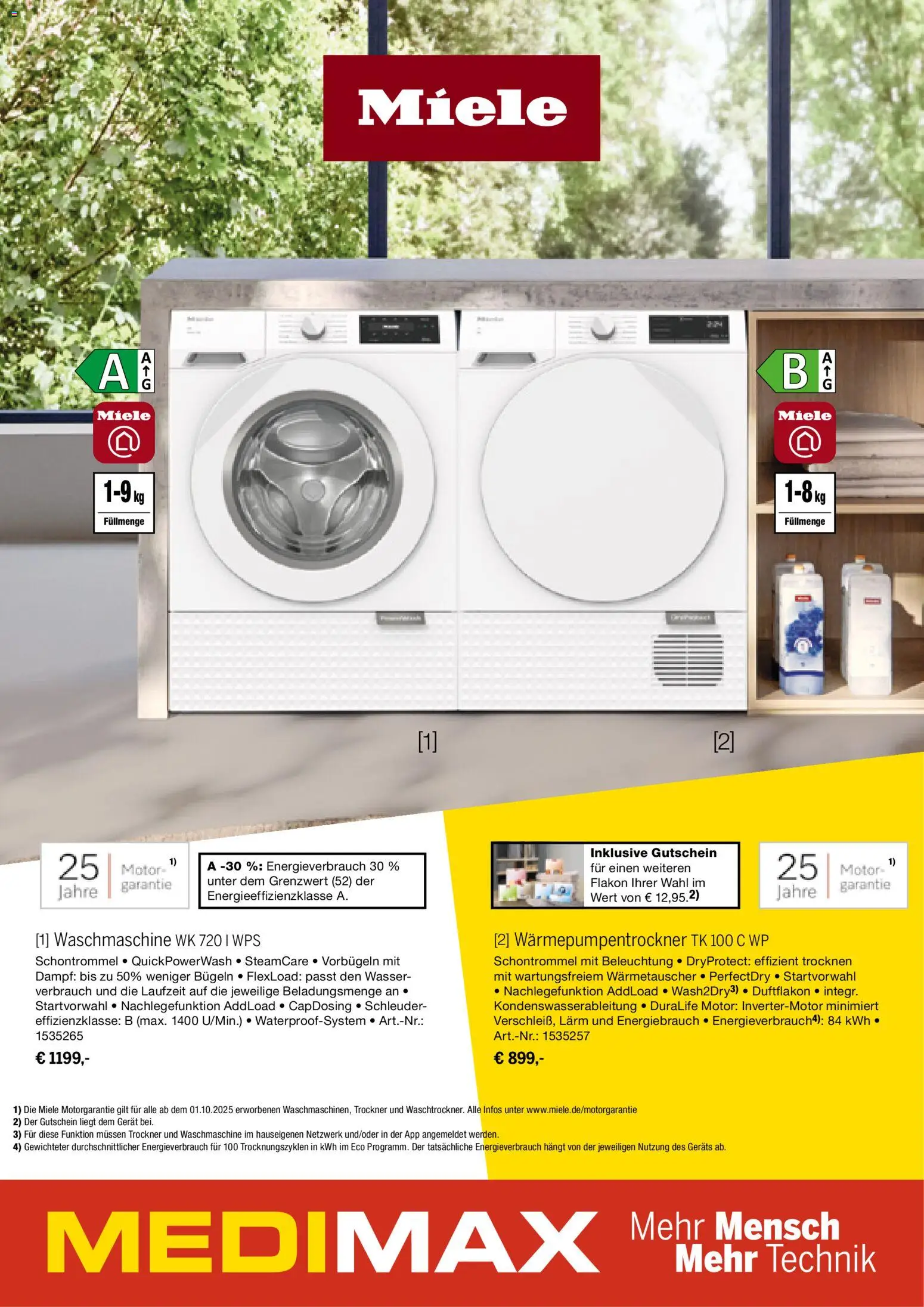 Medimax Prospekt Miele – gültig ab 22.10.2026 | Seite: 1 | Produkte: Miele, Trockner, Waschmaschine, Wasser