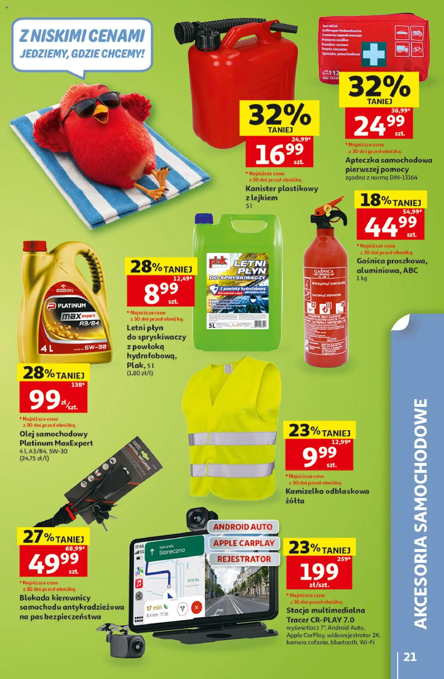 Auchan gazetka - 30 Lat Hipermarket od 18.06.2026 | Strona: 21 | Produkty: Kamizelka, Gaśnica, Akcesoria samochodowe, Płyn do spryskiwaczy