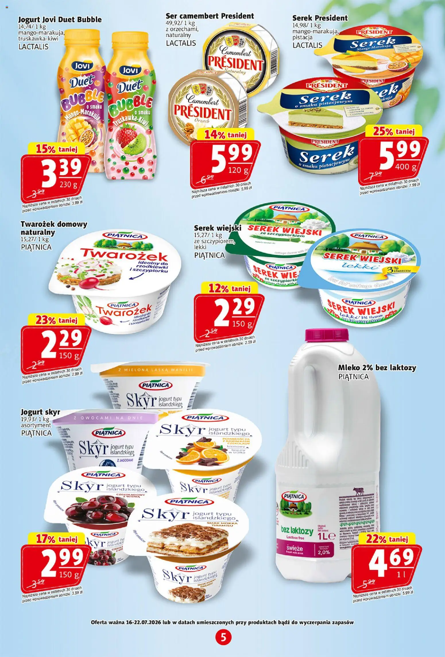 Prim Market gazetka od 16.07.2026 | Strona: 5 | Produkty: Czekolady, Ser, Twarożek, Skyr