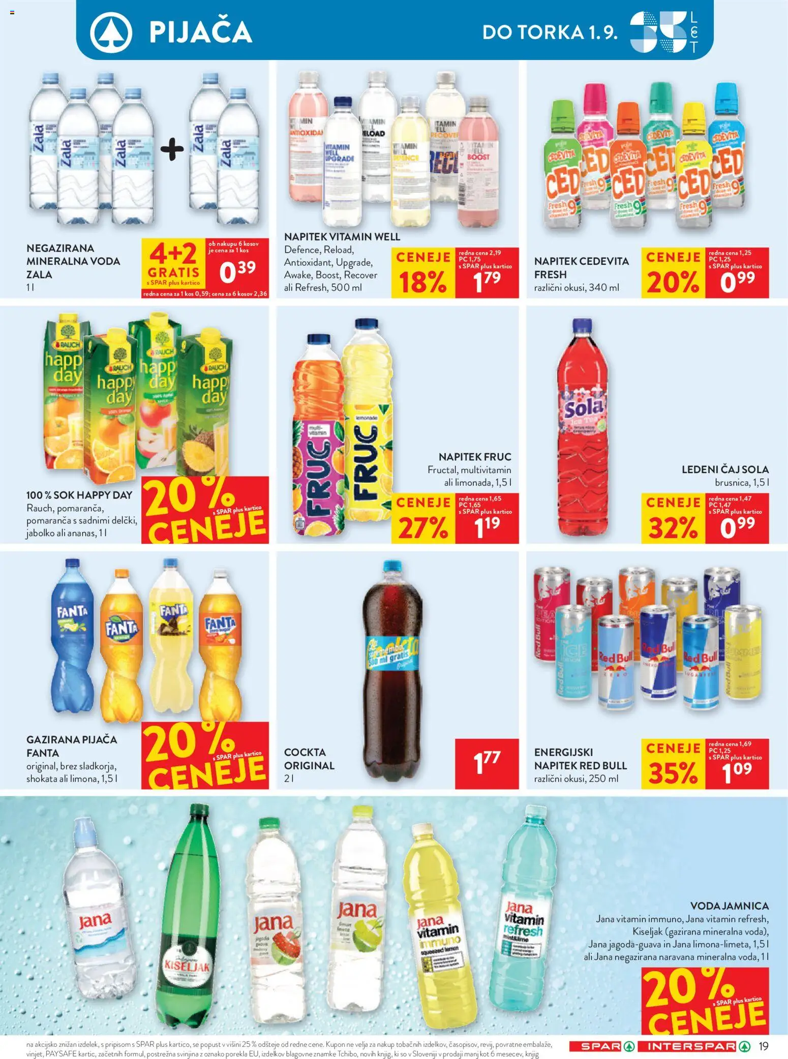 Novi Spar katalog ponudbe – veljaven od 26.08.2026 | Stran: 26 | Izdelki: Fanta, Kos, Ledeni čaj, Mineralna voda