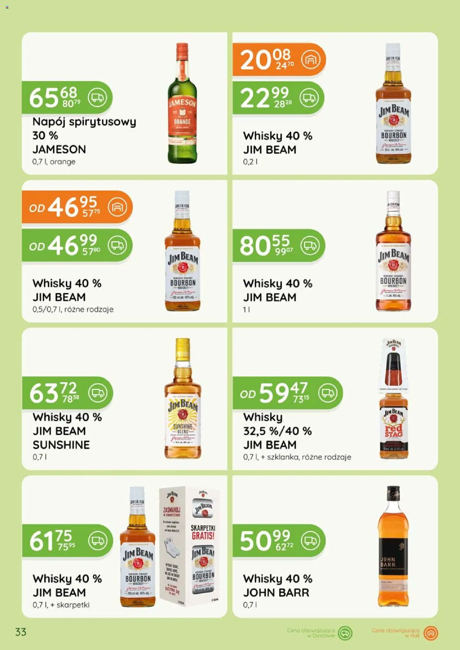 Eurocash gazetka - Katalog Alkoholowy od 01.06.2026 | Strona: 33 | Produkty: Jameson, Skarpetki, Bourbon, Jim Beam