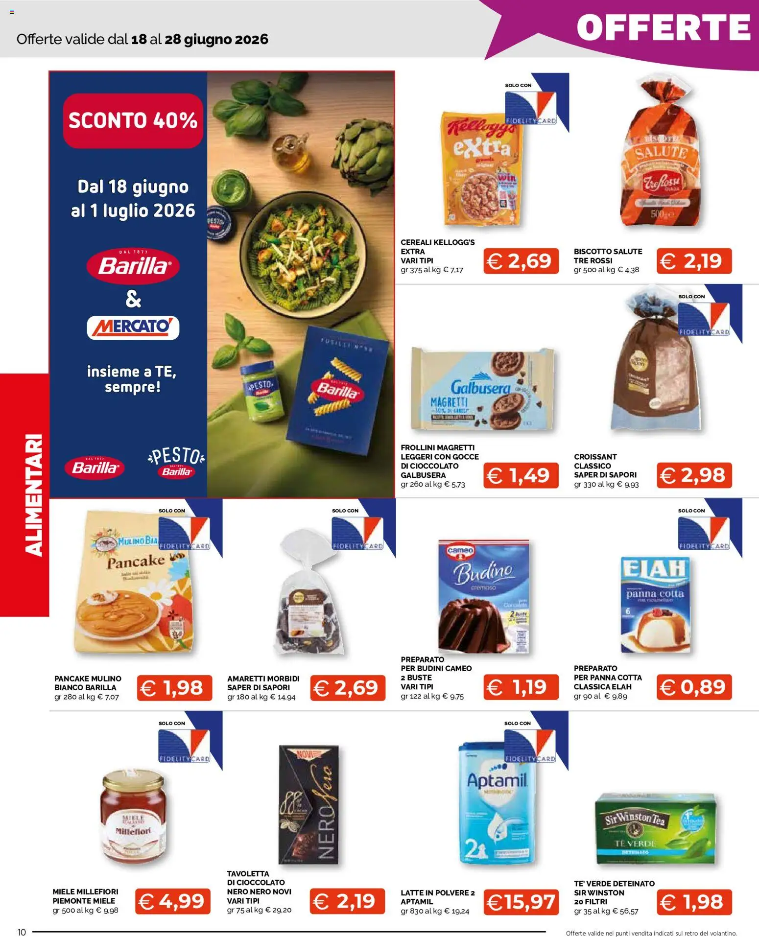 Volantino Mercatò del 18.06.2026 | Pagina: 10 | Prodotti: Cereali, Budino, Miele, Frollini