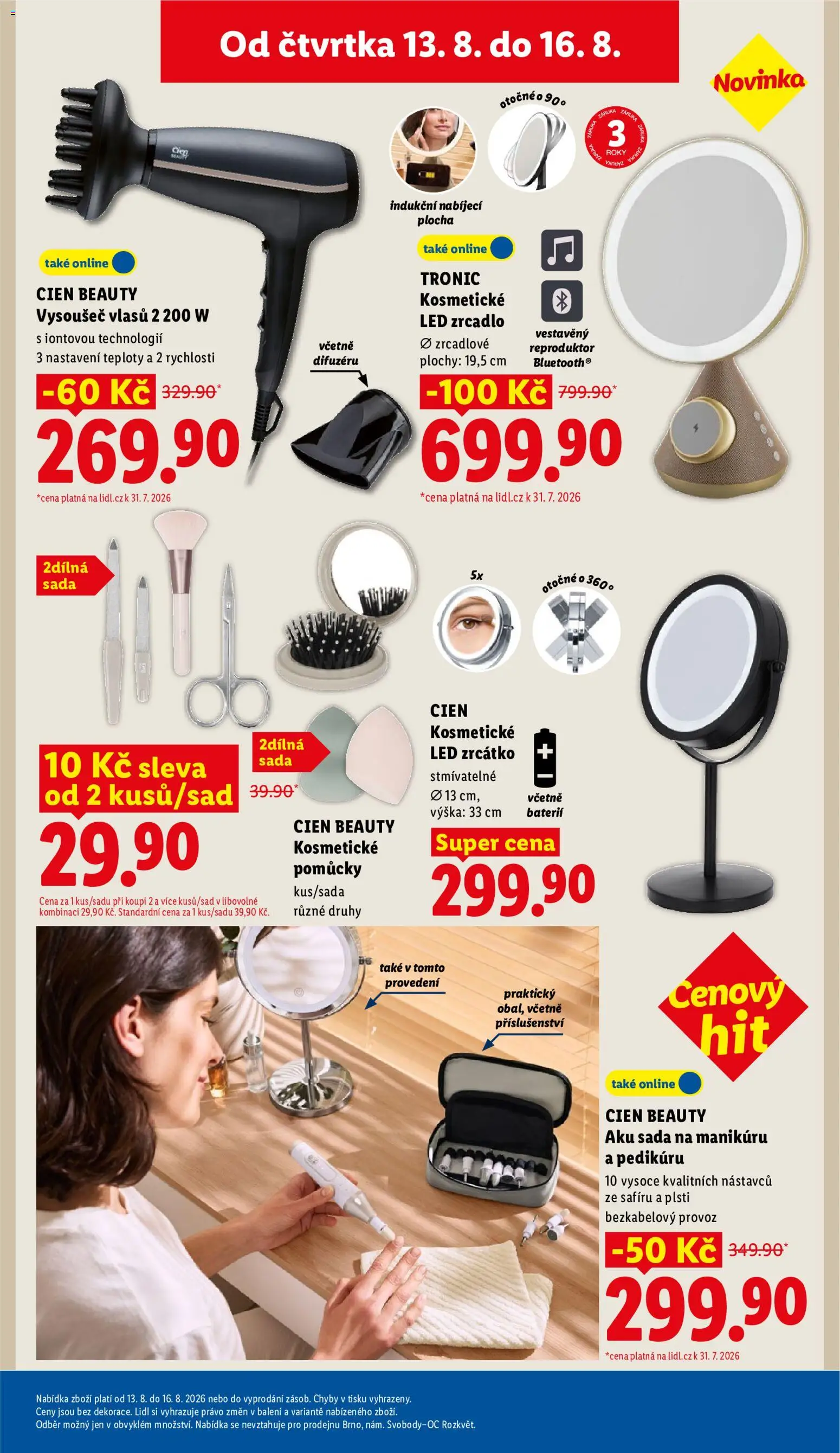 Lidl leták - Spotřební zboží od 10.08.2026 | Strana: 23 | Produkty: Reproduktor, Vysoušeč vlasů, Zrcadlo, LED