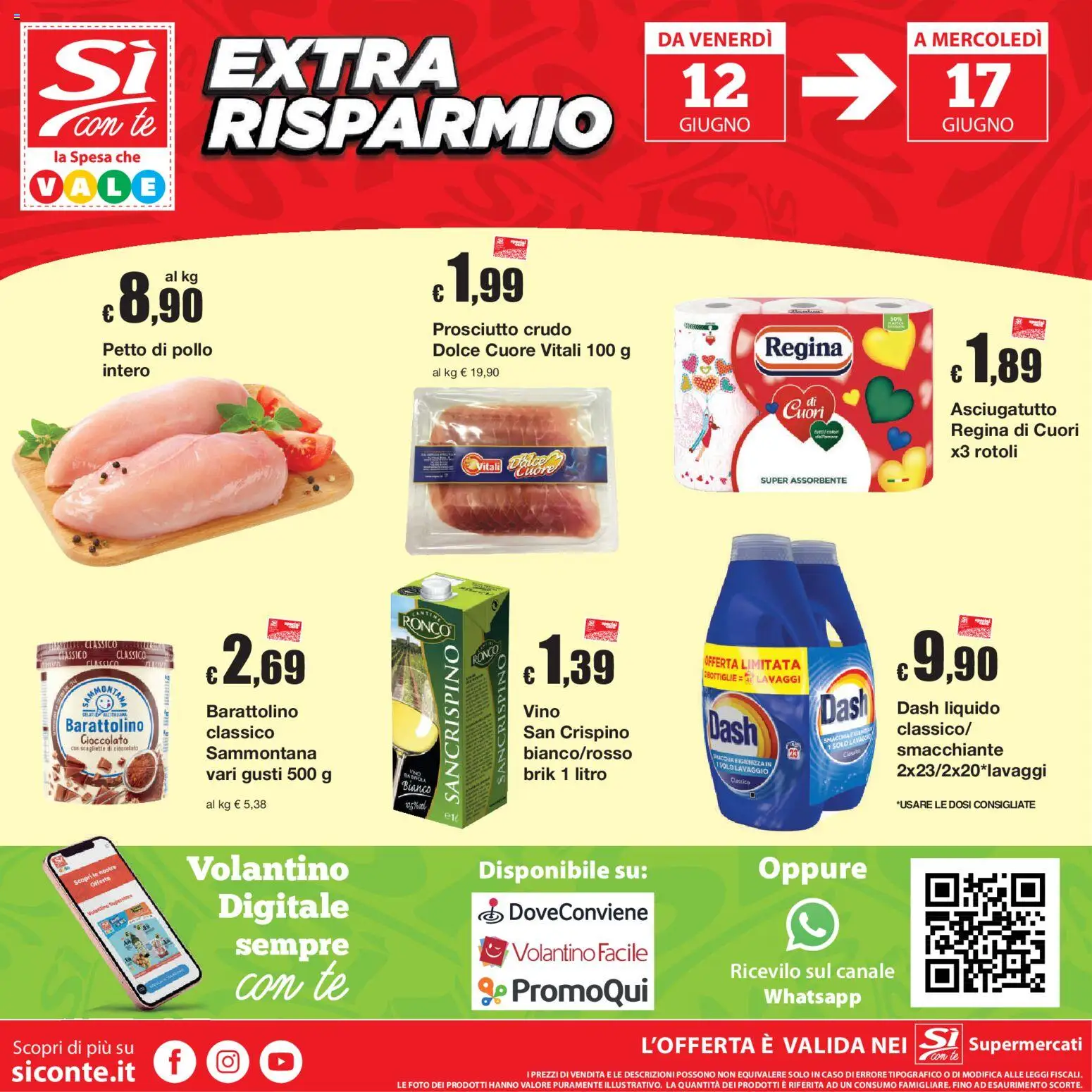 Volantino Sì con Te del 04.06.2026 | Pagina: 20 | Prodotti: Petto di Pollo, Prosciutto Crudo, Pollo, Tè