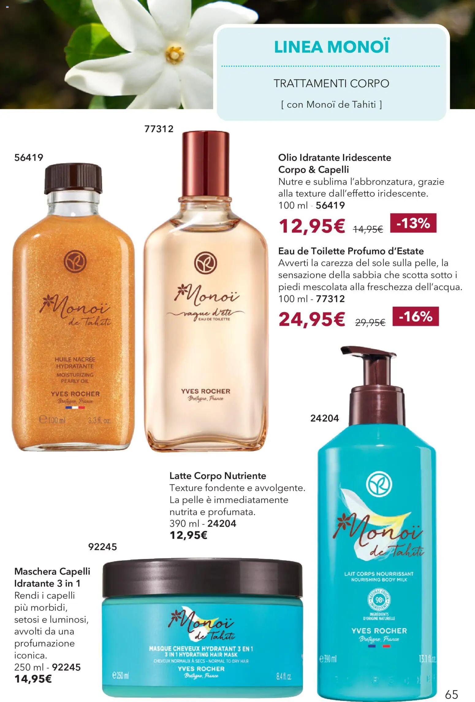 Volantino Yves Rocher del 24/09/2026 | Pagina: 65 | Prodotti: Maschera, Latte, Olio, Profumo