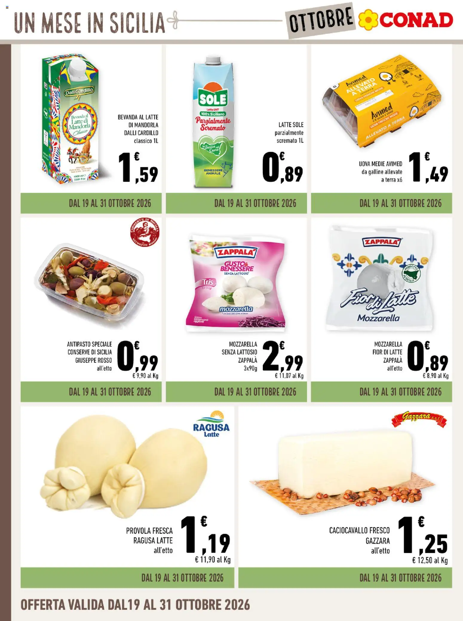 Volantino Conad del 30/09/2026 | Pagina: 4 | Prodotti: Latte, Provola, Conserve, Senza lattosio