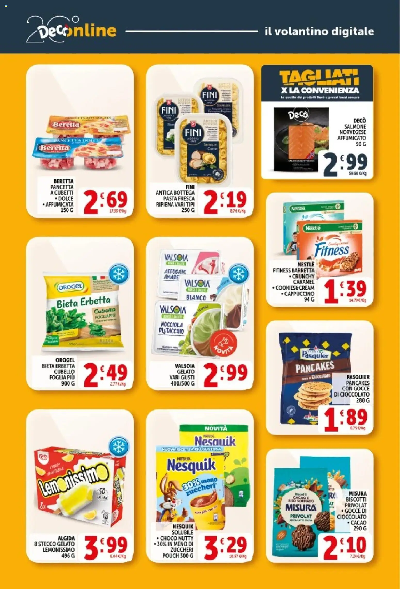 Volantino Decò del 08.06.2026 | Pagina: 24 | Prodotti: Salmone, Gelato, Pasta, Barretta