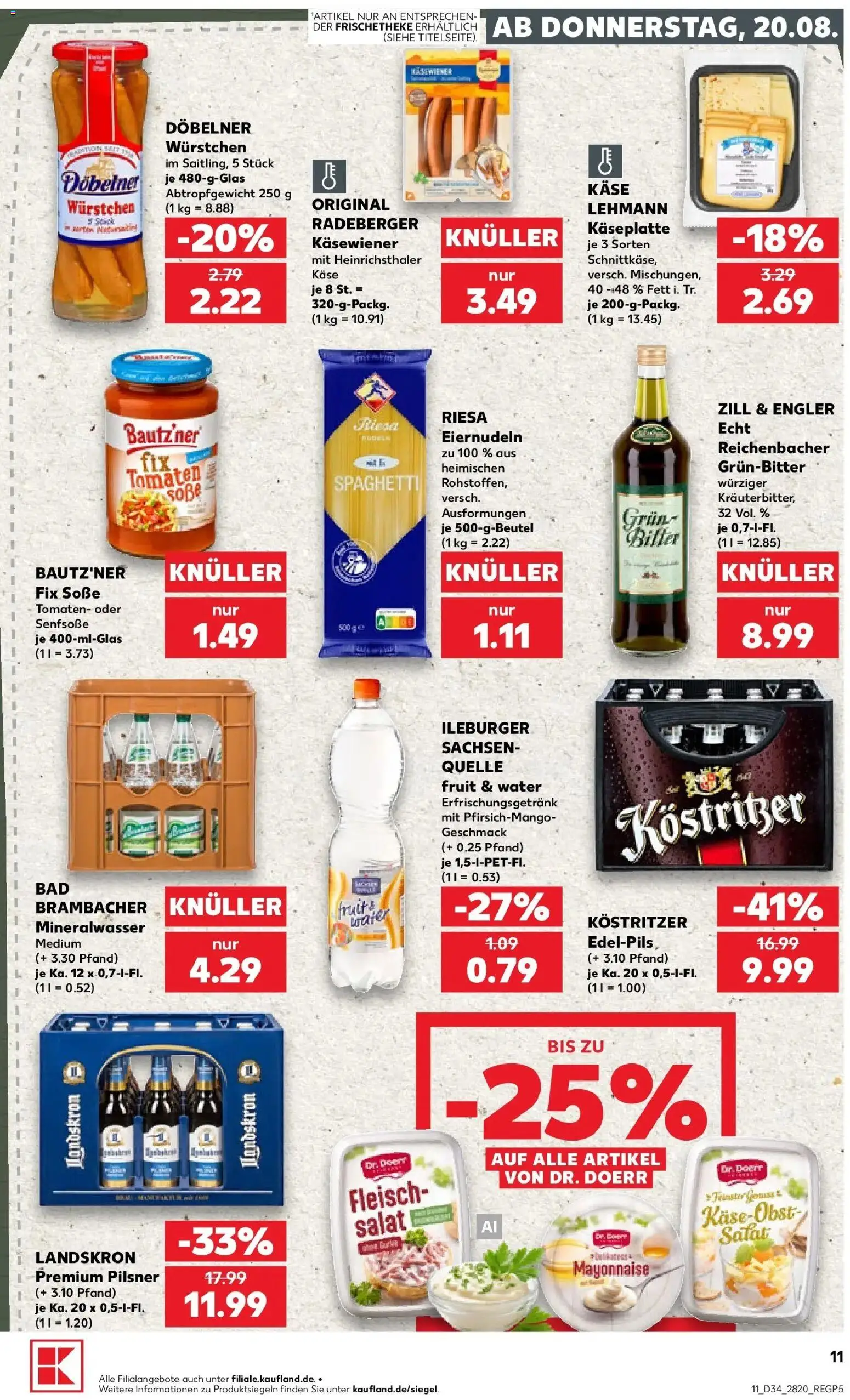 Prospekt Kaufland ab 17.08.2026 » Angebote Online zum Blättern | Seite: 22 | Produkte: Käse, Kostritzer, Mineralwasser, Salat