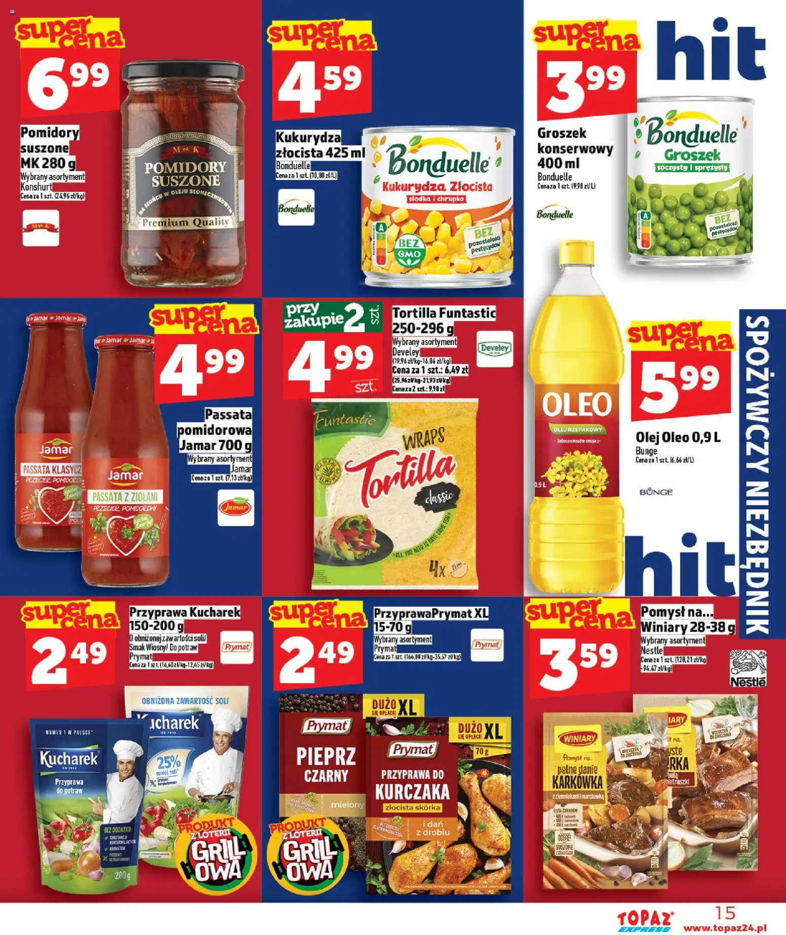 Topaz gazetka - Express od 14.05.2026 | Strona: 15 | Produkty: Passata pomidorowa, Pomidory, Marchewka, Pieprz