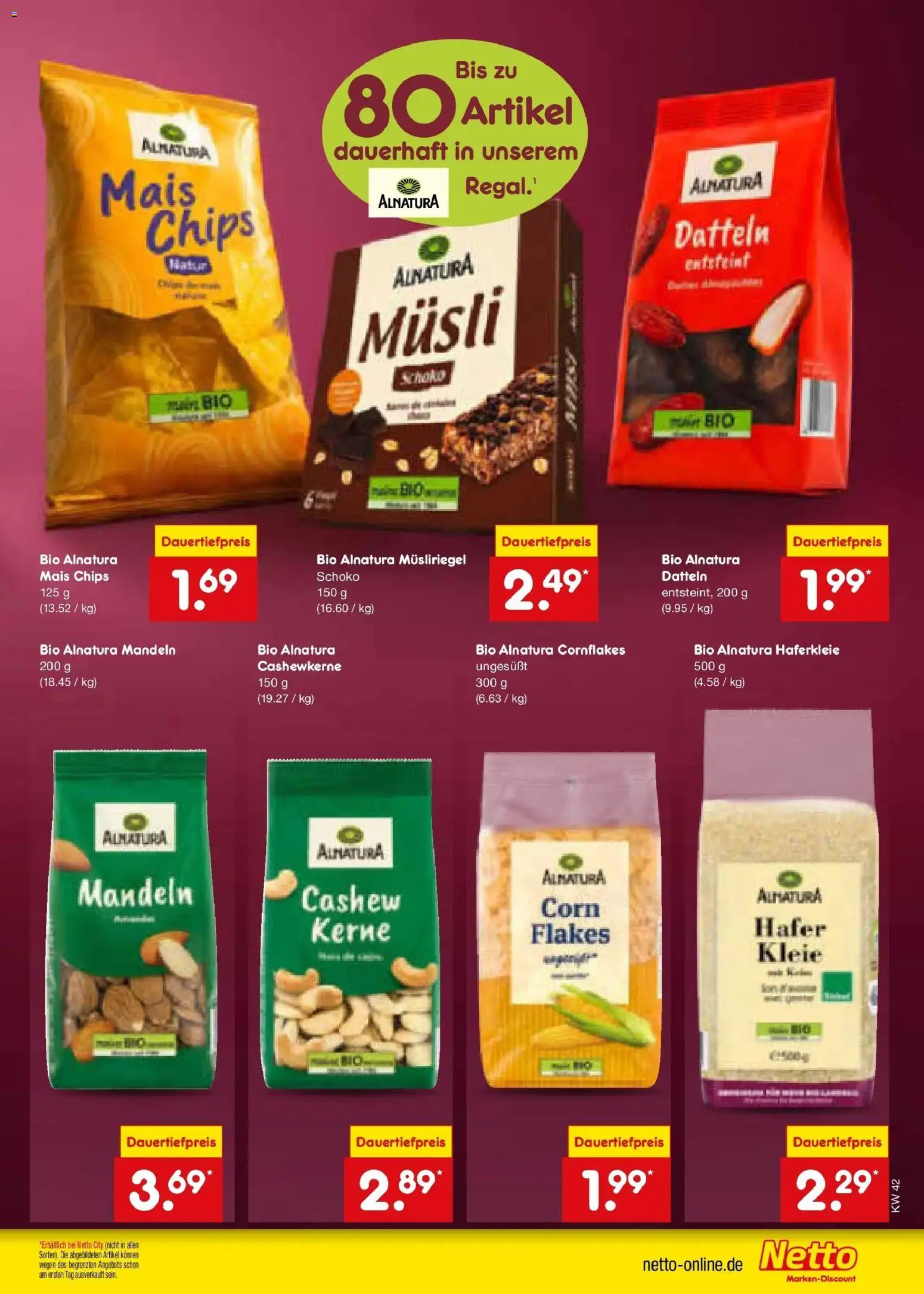 Netto Marken-Discount Prospekt Berlin-Prenzlauer Berg (ab 12.10.2026) » Angebote | Seite: 9 | Produkte: Musli, Cornflakes, Mandeln, Chips
