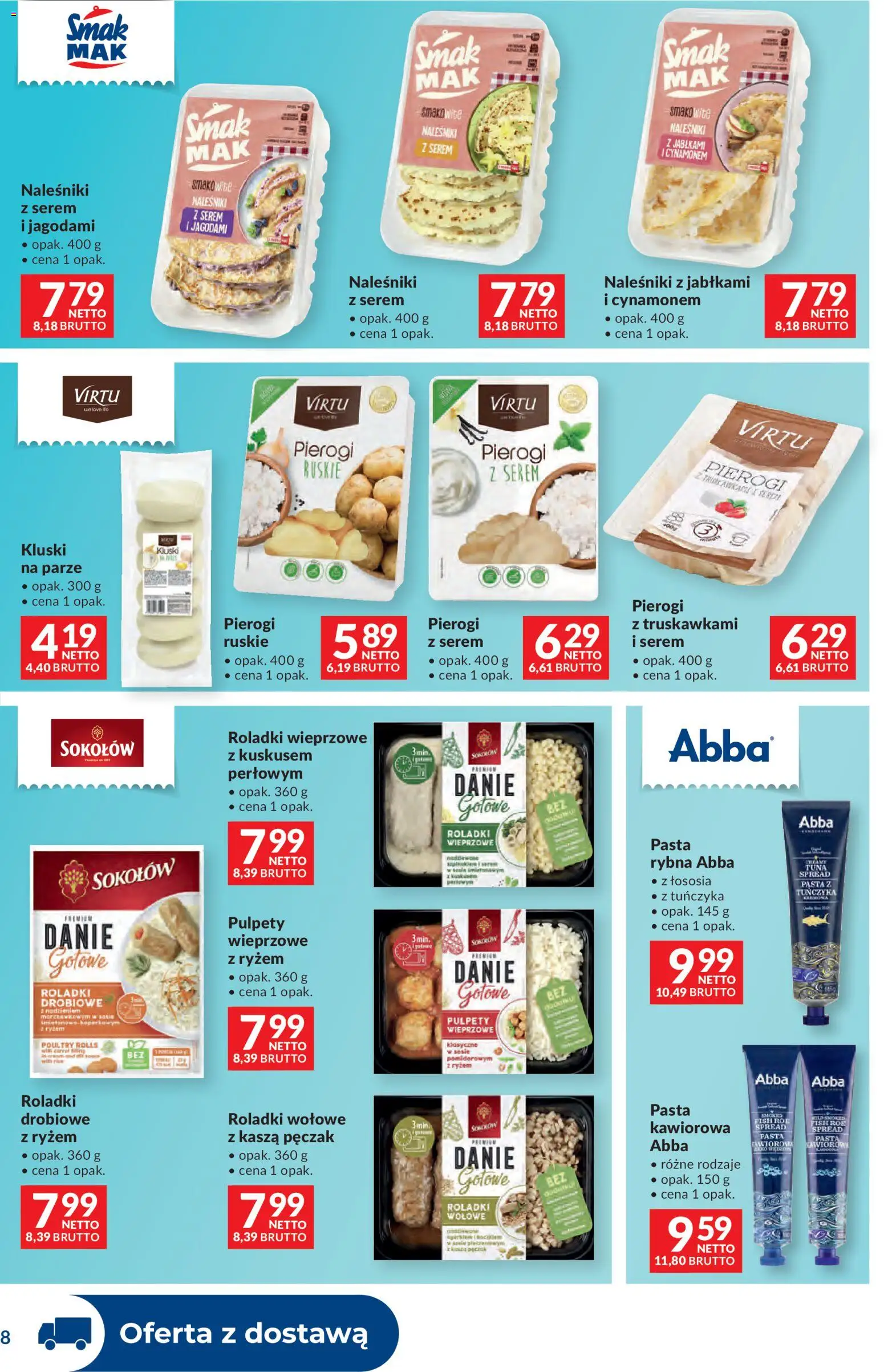 Makro gazetka - Dystrybucja do sklepów od 14.04.2026 | Strona: 8 | Produkty: Naleśniki z jabłkami, Pierogi, Pierogi z truskawkami, Naleśniki