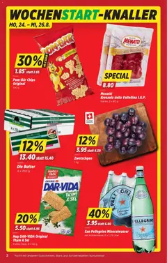 Zwetschgen, Zwetschgen 1 kg ab 20.08.2026 gültig | Seite: 2 | Produkte: Zwetschgen, Mineralwasser, Butter, Chips