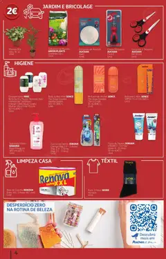 Pré-visualização Auchan folheto Preços redondos válido de 07/10/2026 | Página: 4 | Produtos: Substrato, Desodorizante, Bálsamo labial, Meias