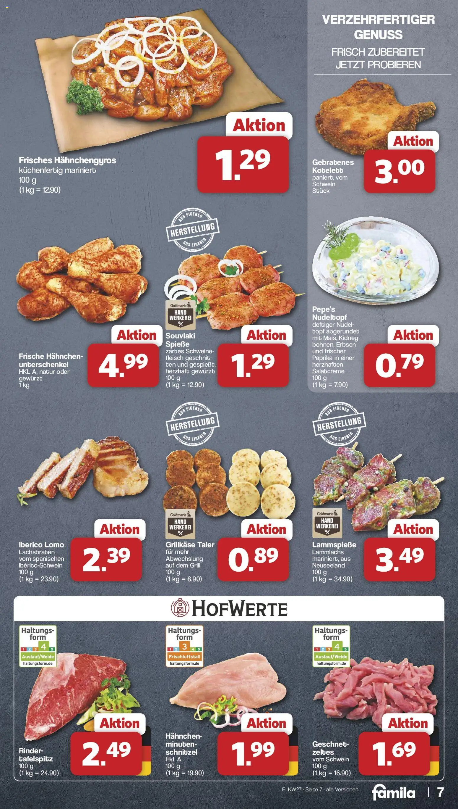 Famila Nordwest Prospekt – gültig ab 29.06.2026 | Seite: 7 | Produkte: Hahnchen, Schnitzel, Paprika, Erbsen