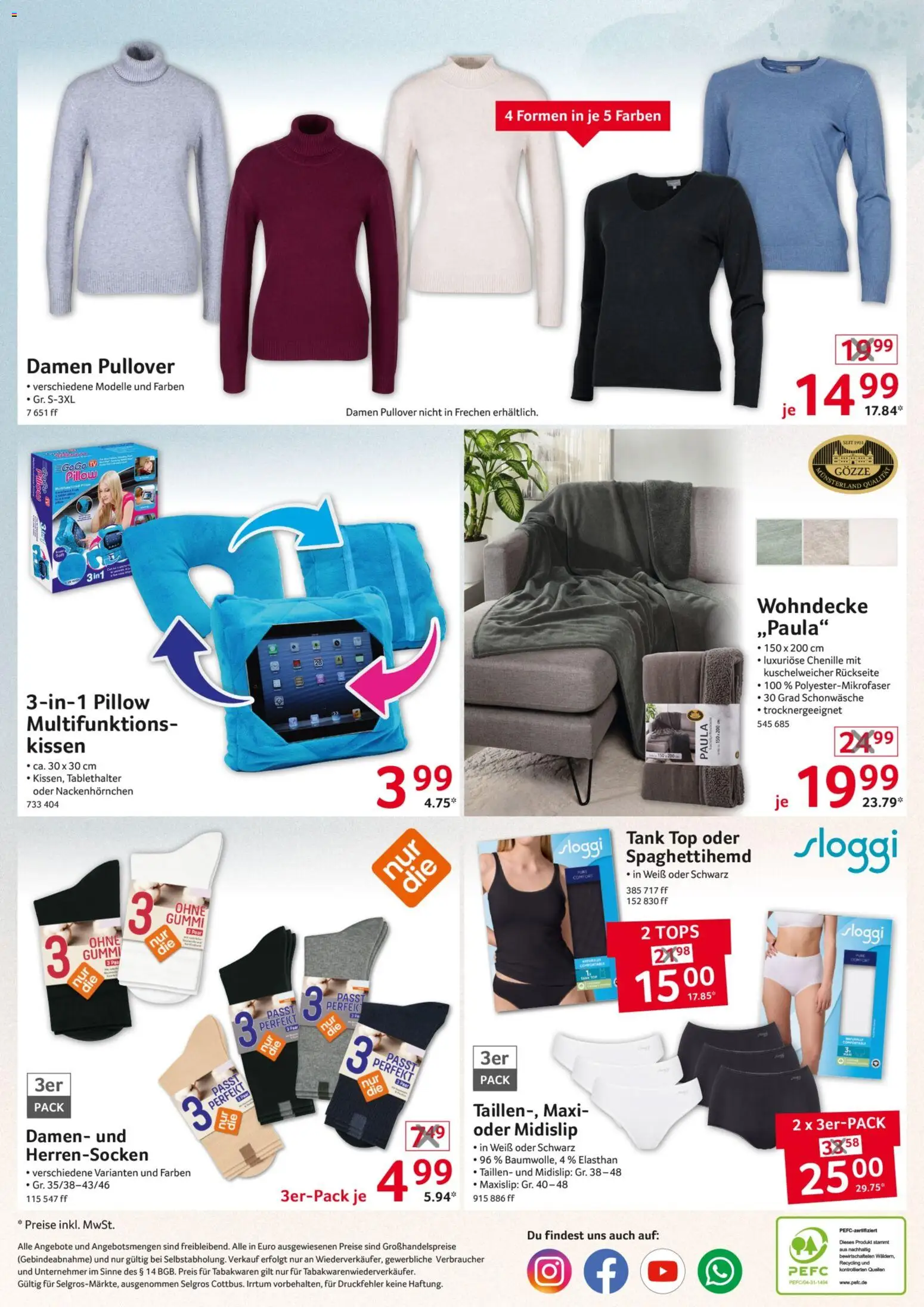 Selgros Non Food – gültig ab 03.09.2026 | Seite: 16 | Produkte: Top, Kissen, Pullover