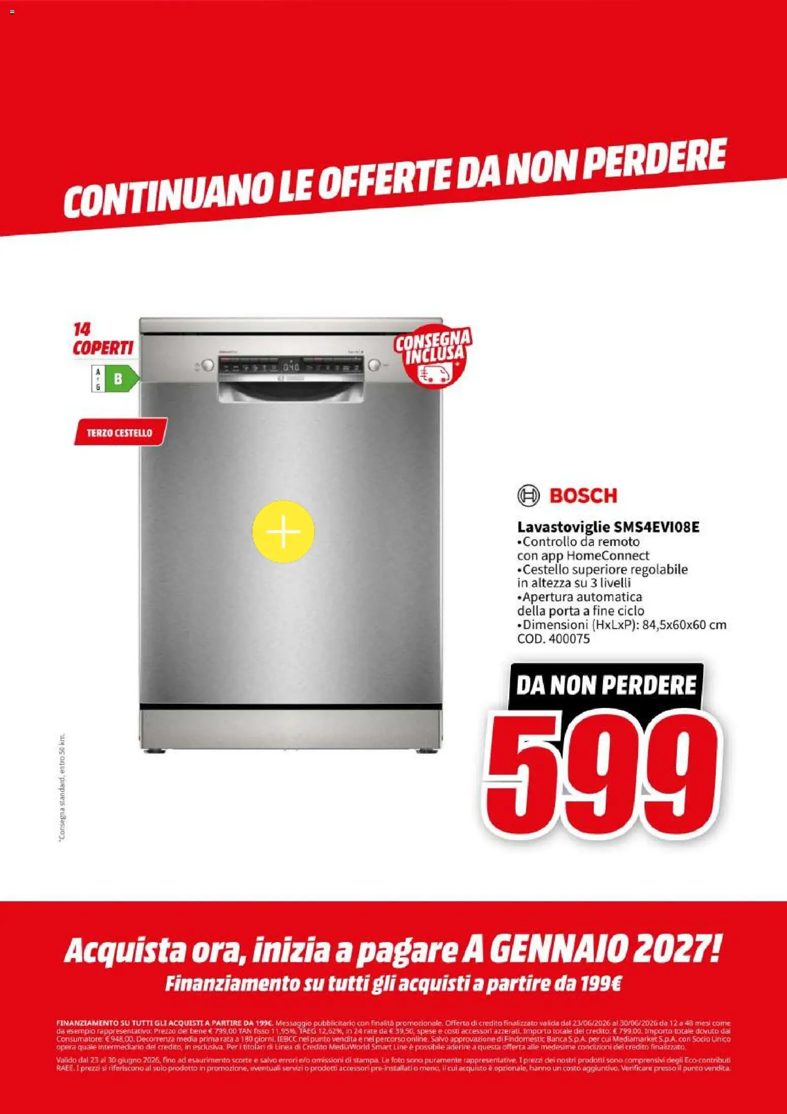 Volantino Media World del 23/06/2026 | Pagina: 68 | Prodotti: Lavastoviglie