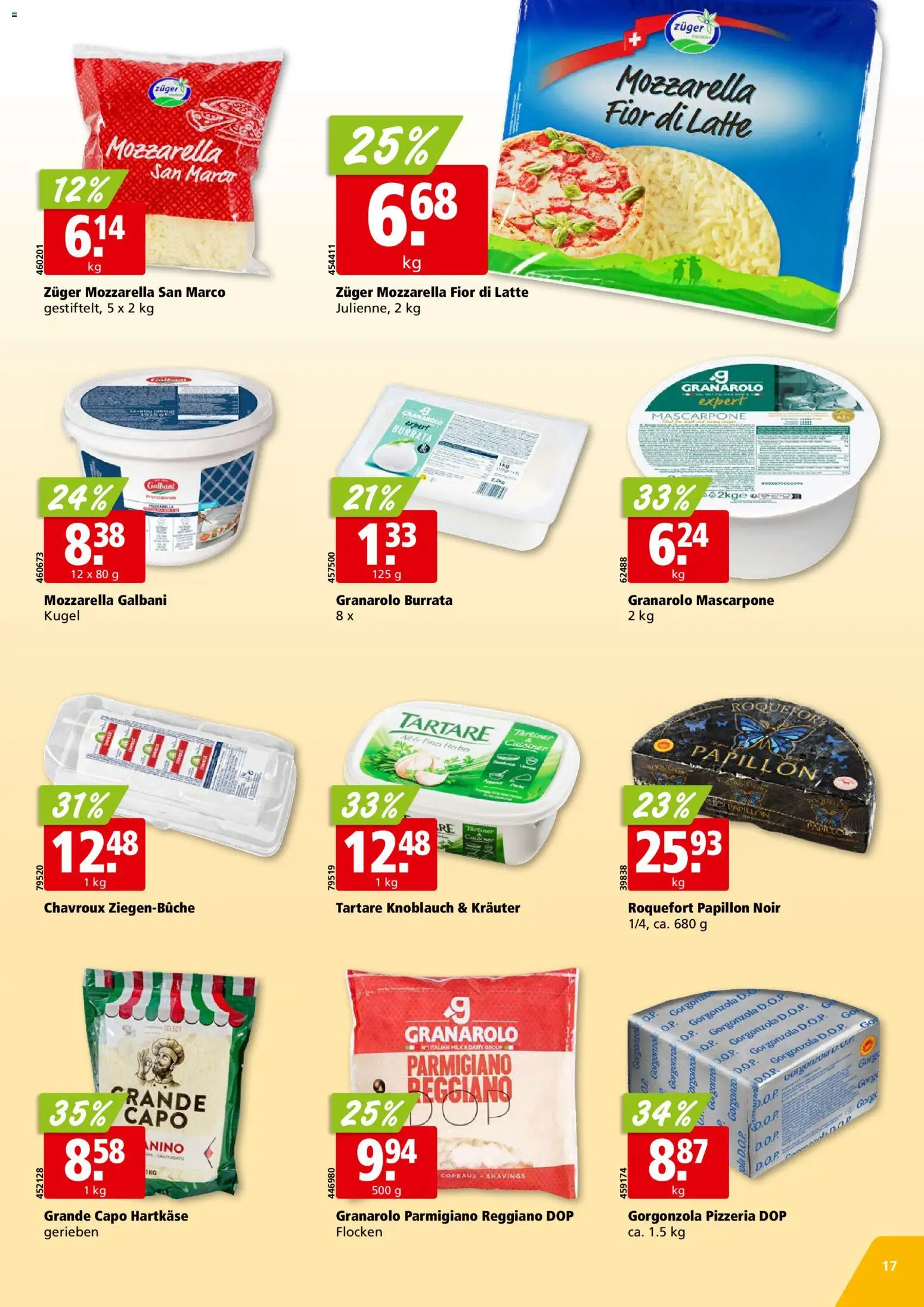 Aligro aktionen Chavannes, Matran, Genf, Sitten – gültig ab 05.10.2026 | Seite: 17 | Produkte: Mascarpone, Burrata, Knoblauch, Flocken