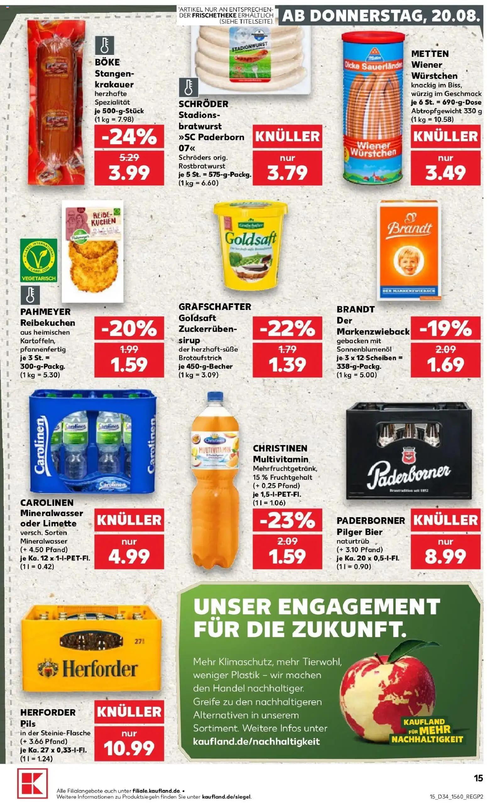 Prospekt Kaufland ab 17.08.2026 » Angebote Online zum Blättern | Seite: 26 | Produkte: Sonnenblumenol, Pils, Sirup, Mineralwasser