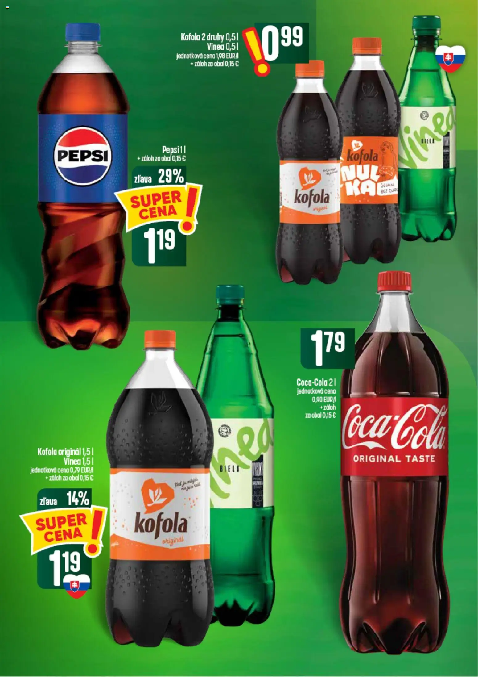 Nové COOP Jednota akcie – leták je platný od 10.09.2026 | Strana: 50 | Produkty: Kofola, Pepsi, Cola, Vinea