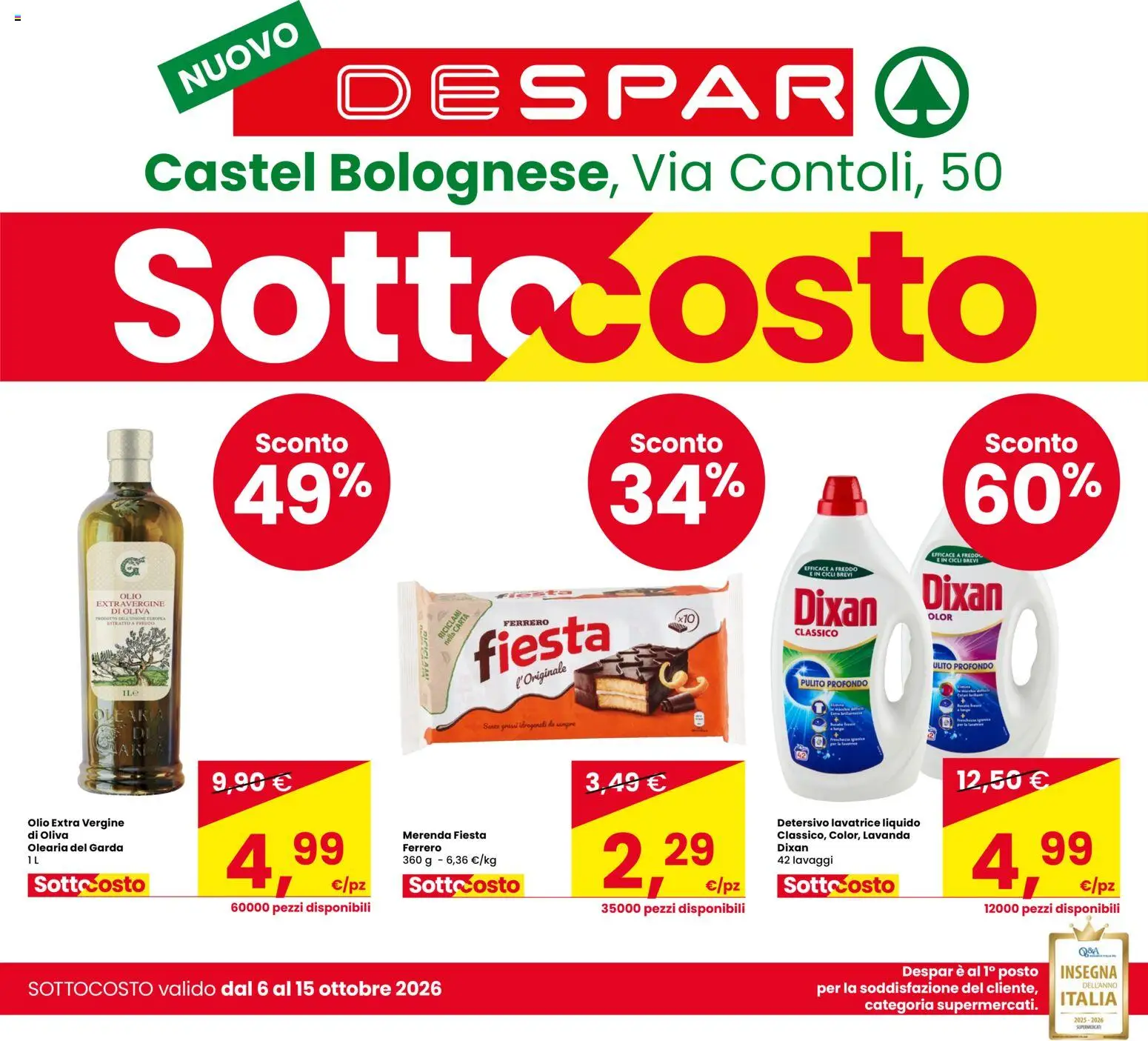 Volantino Despar del 06/10/2026 | Pagina: 1 | Prodotti: Olio, Lavatrice, Olio extra vergine, Lavanda