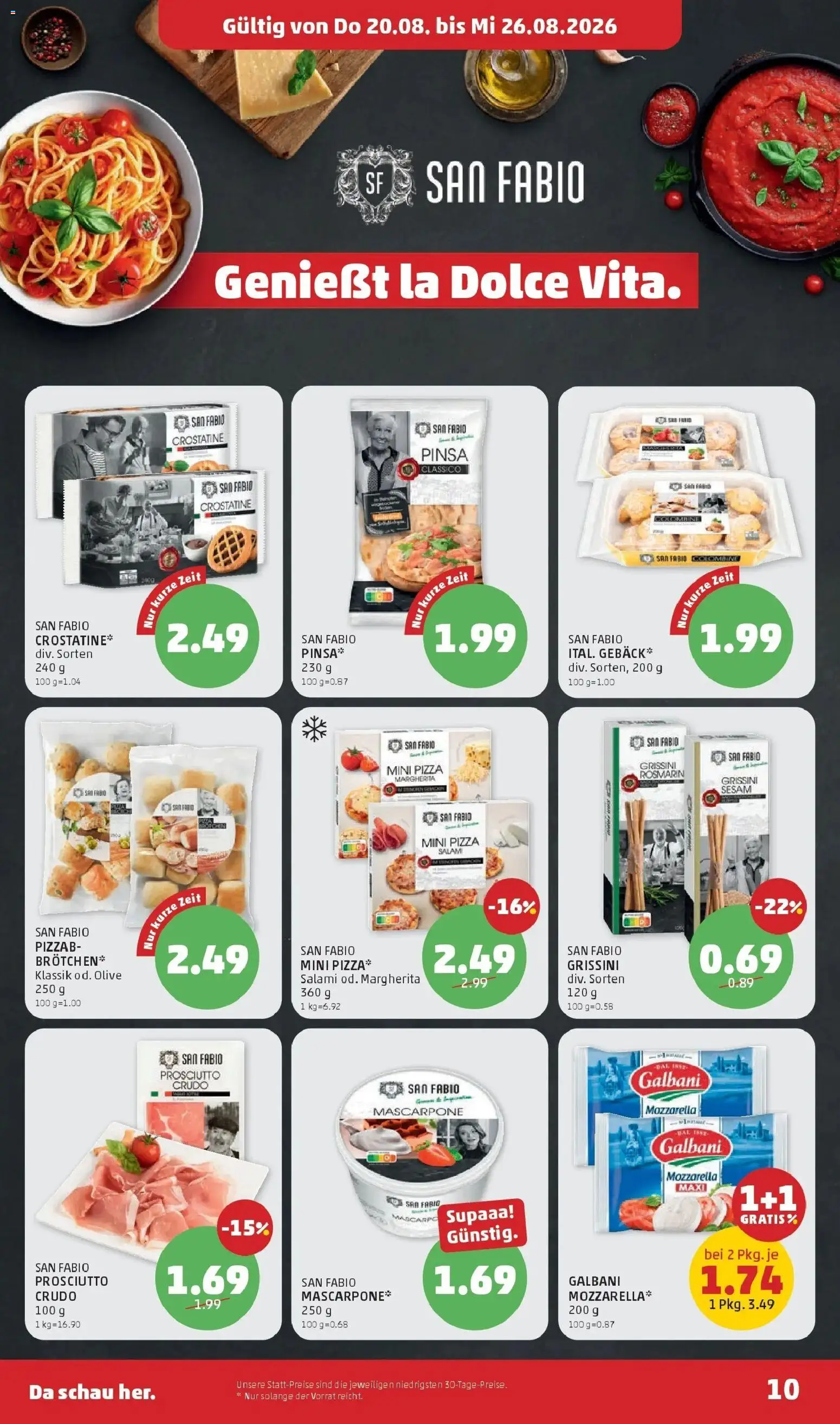 Penny Markt Die ganze Woche sparen ab (20.08.2026) - Angebote, Prospekt | Seite: 10 | Produkte: Salami, Pizza
