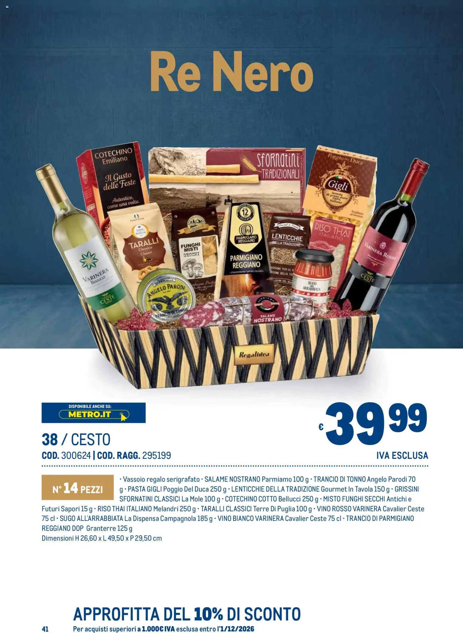 Volantino Metro del 19/10/2026 | Pagina: 41 | Prodotti: Funghi secchi, Vino, Vino rosso, Vino bianco