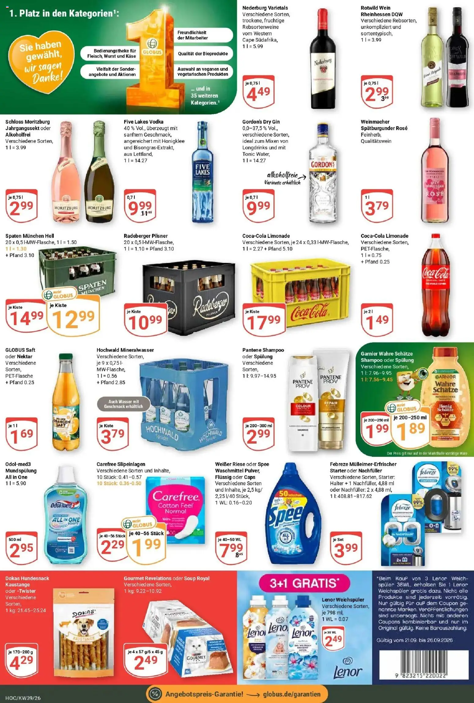 Globus Prospekt Hockenheim (ab 21.09.2026) » Angebote online | Seite: 5 | Produkte: Weichspüler, Saft, Vodka, Radeberger pilsner
