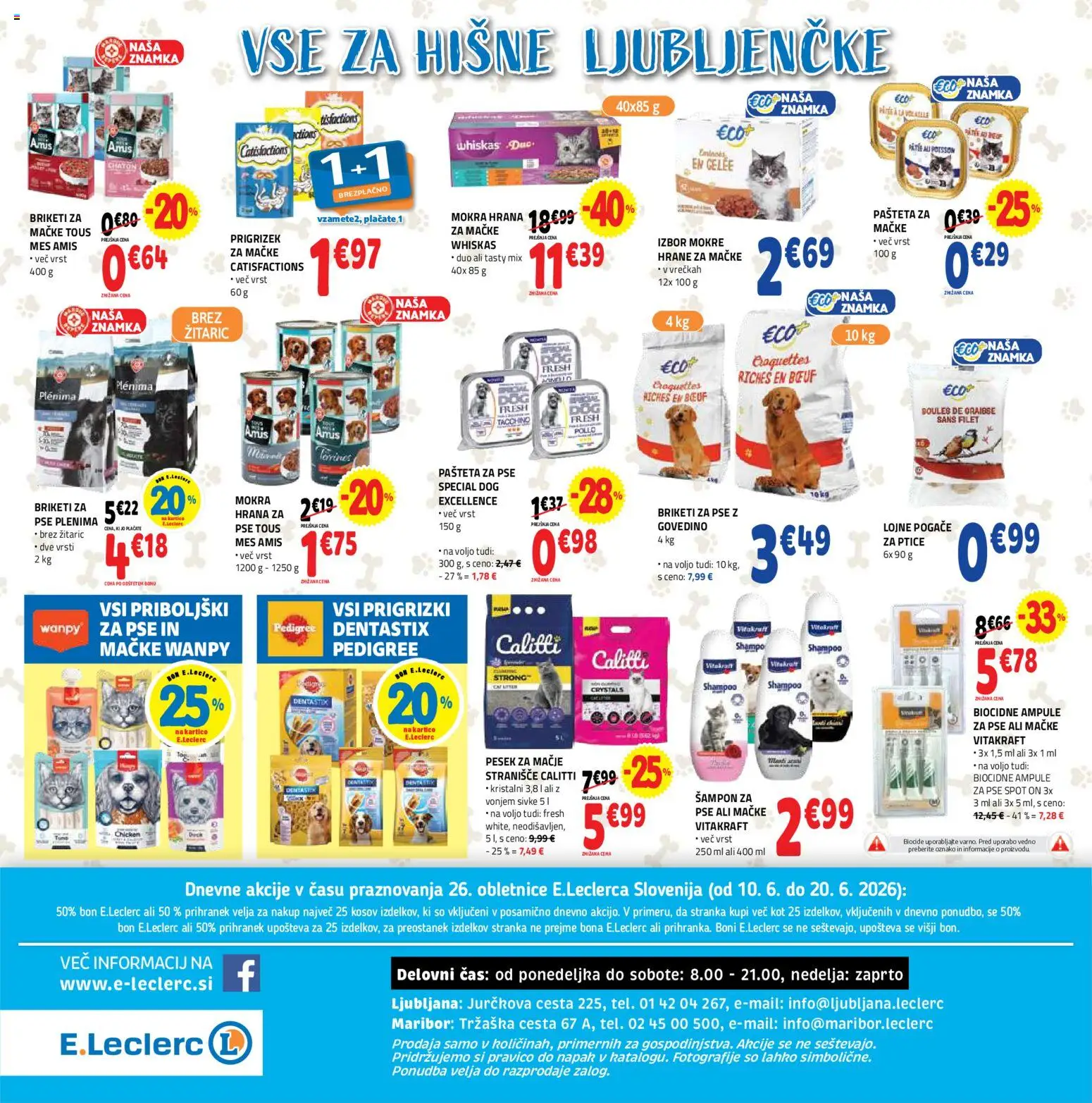 Novi E.leclerc katalog ponudbe – veljaven od 10.06.2026 | Stran: 48 | Izdelki: Stranisce, Sampon, Priboljški, Prigrizki