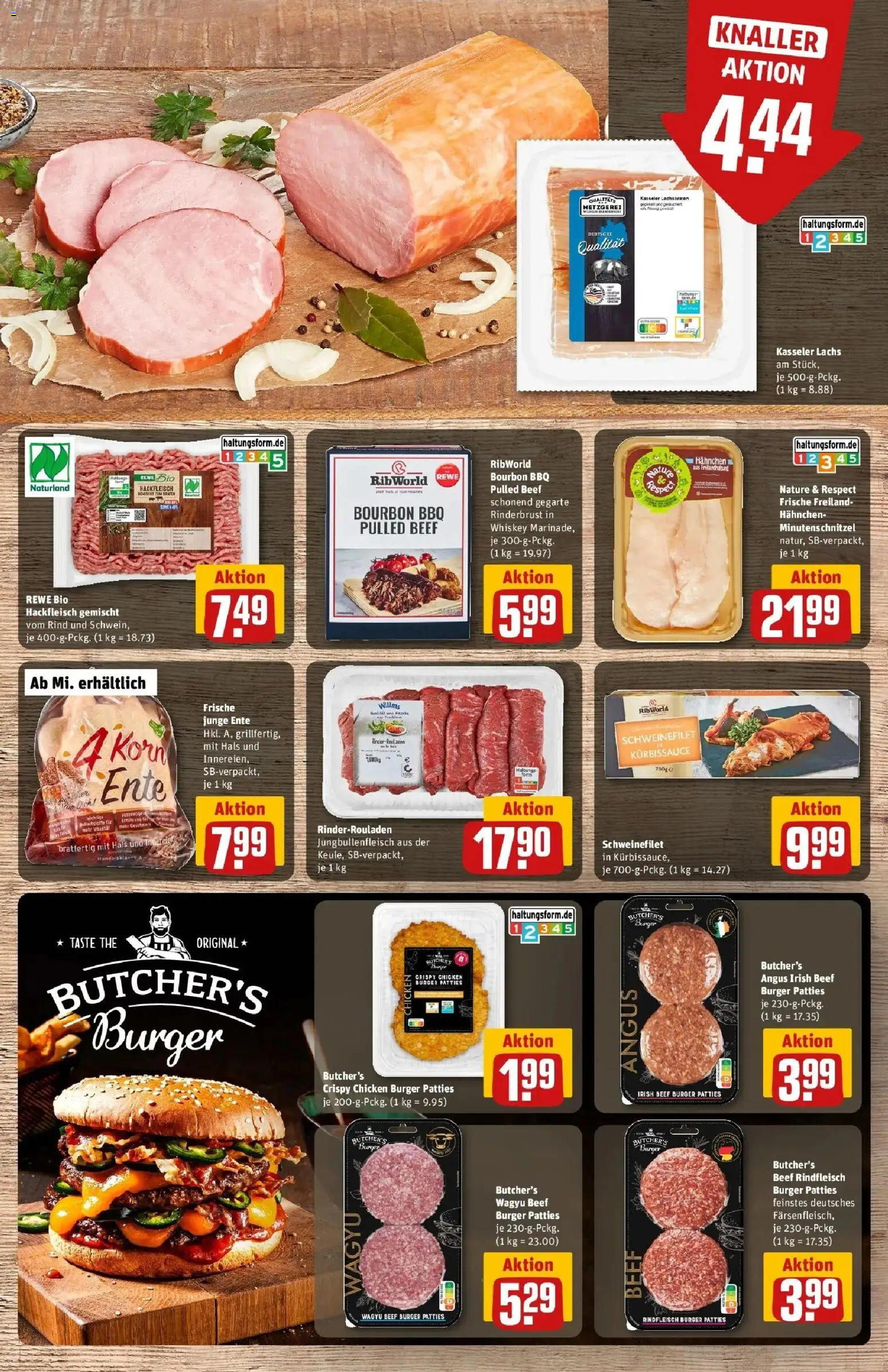 REWE Prospekt ab 26.10.2026 zum Blättern » Angebote | Seite: 9 | Produkte: Hahnchen, Schweinefilet, Lachs, Bourbon