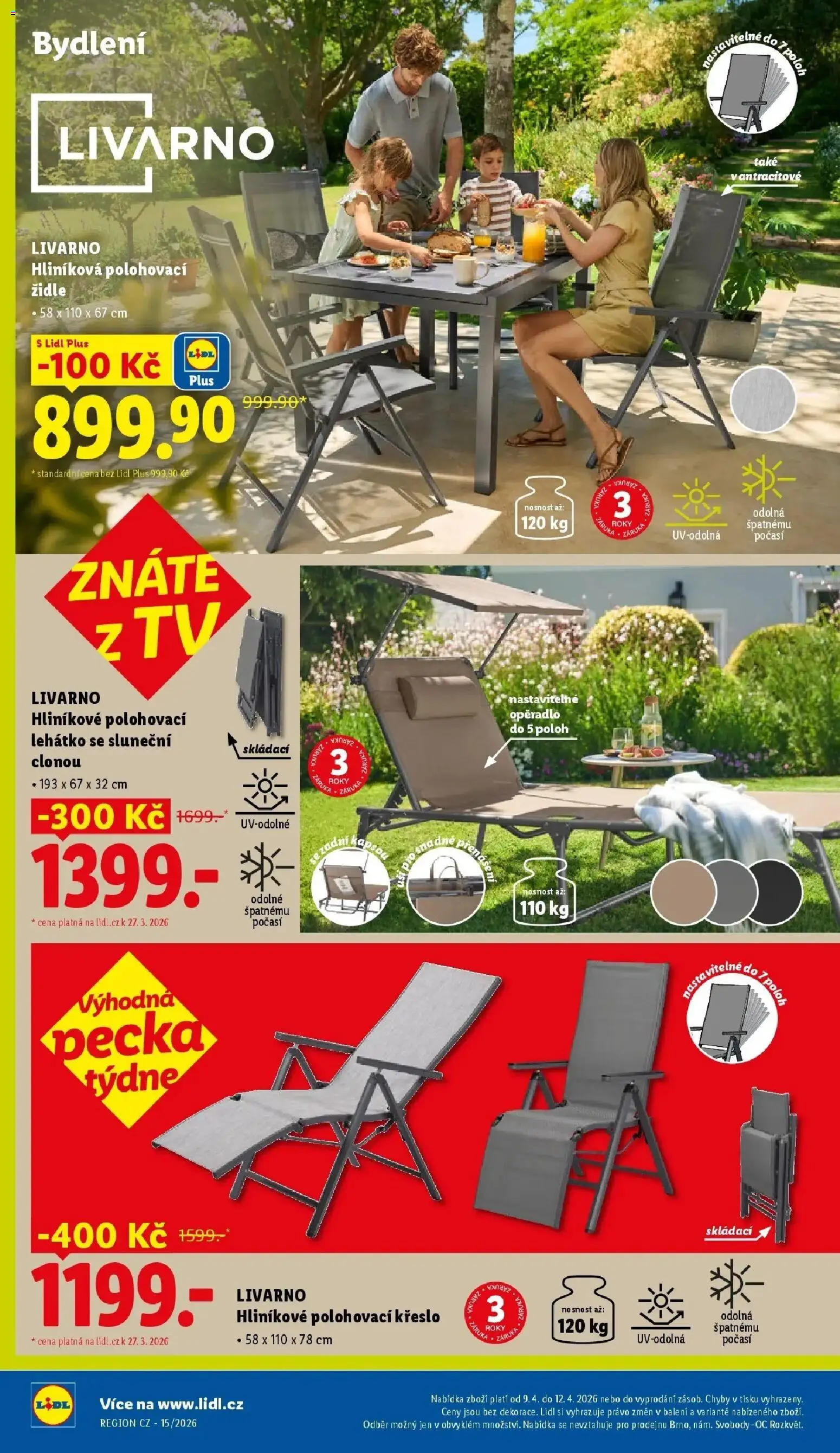 Lidl aktuální leták od 09.04.2026 | Strana: 28 | Produkty: Tv, Křeslo, Lehátko, Židle