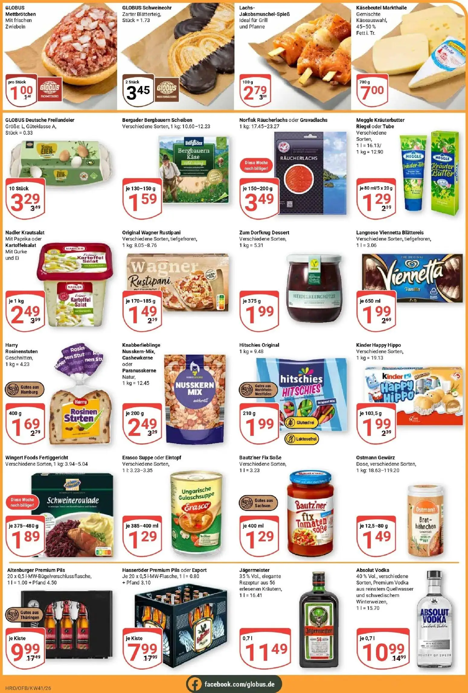 Globus Prospekt Rostock (ab 05.10.2026) » Angebote online | Seite: 3 | Produkte: Rosinen, Räucherlachs, Hasseröder, Salat